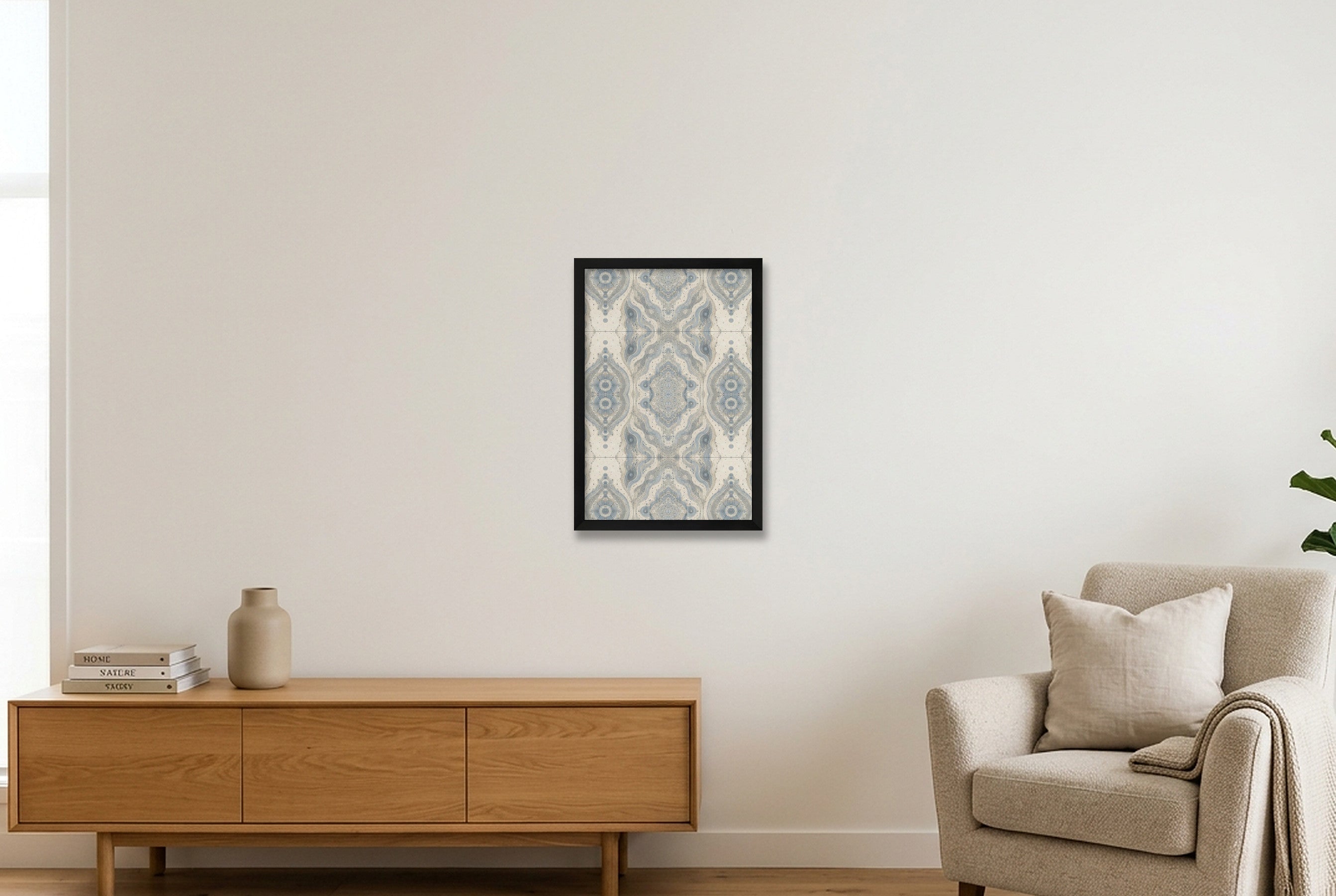 Cool Mist Marble Water and Mineral — 30×45cm, 12×18" Black Frame