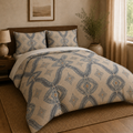 Zebra Rhythm Indigo Weave — Duvet Cover