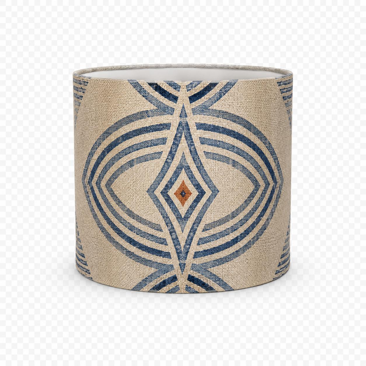 Zebra Rhythm Indigo Weave — Drum Lamp Shade