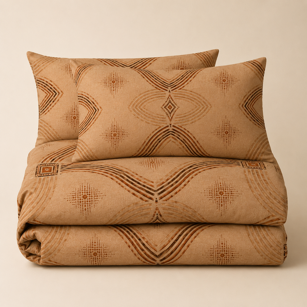 Zebra Rhythm Terracotta Junction — Duvet Cover