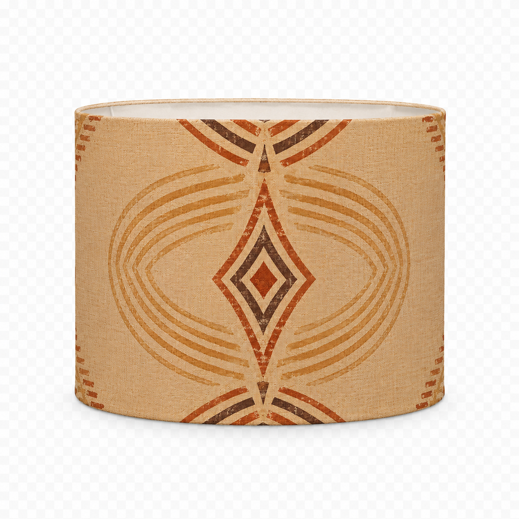 Zebra Rhythm Terracotta Junction — Drum Lamp Shade