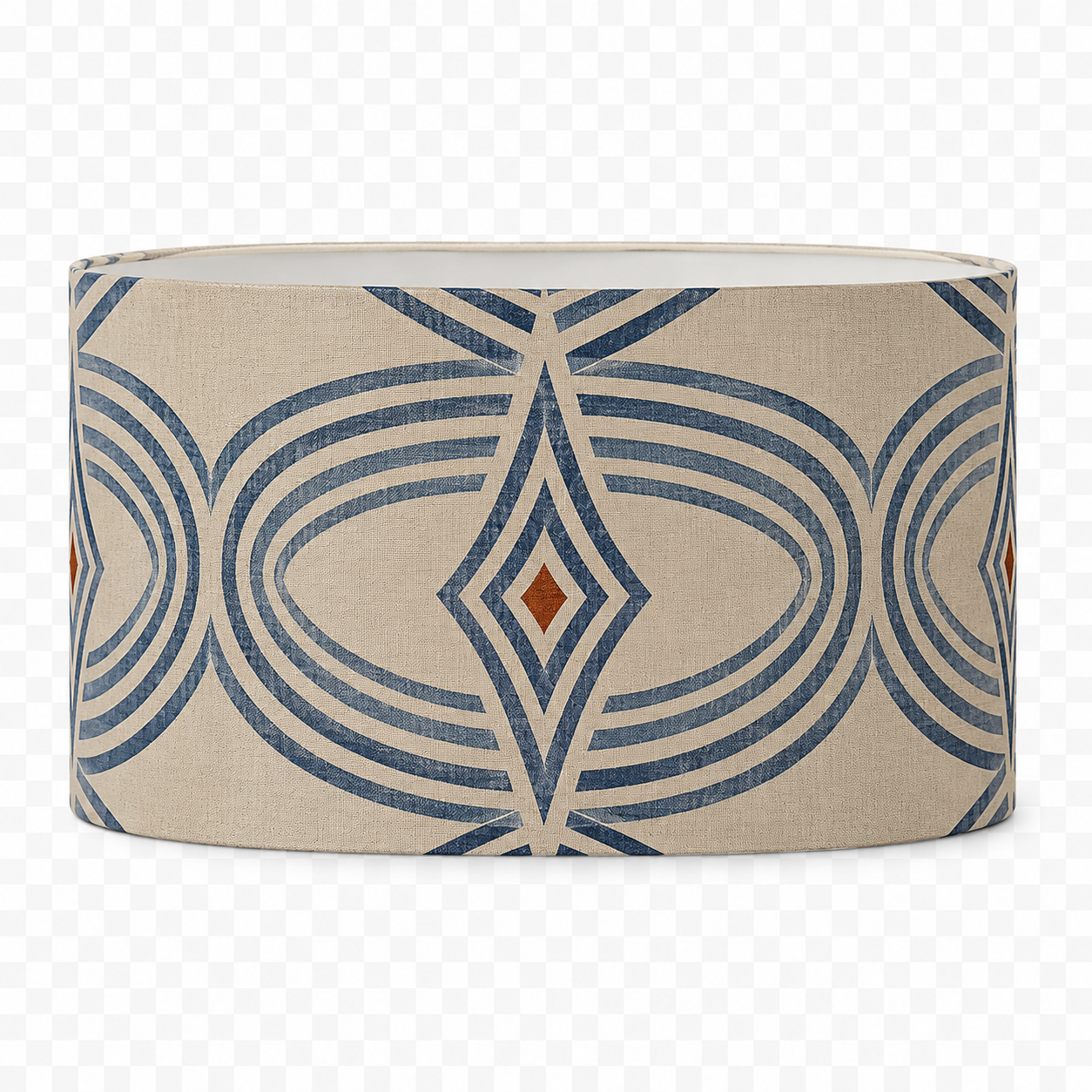 Zebra Rhythm Indigo Weave — Drum Lamp Shade