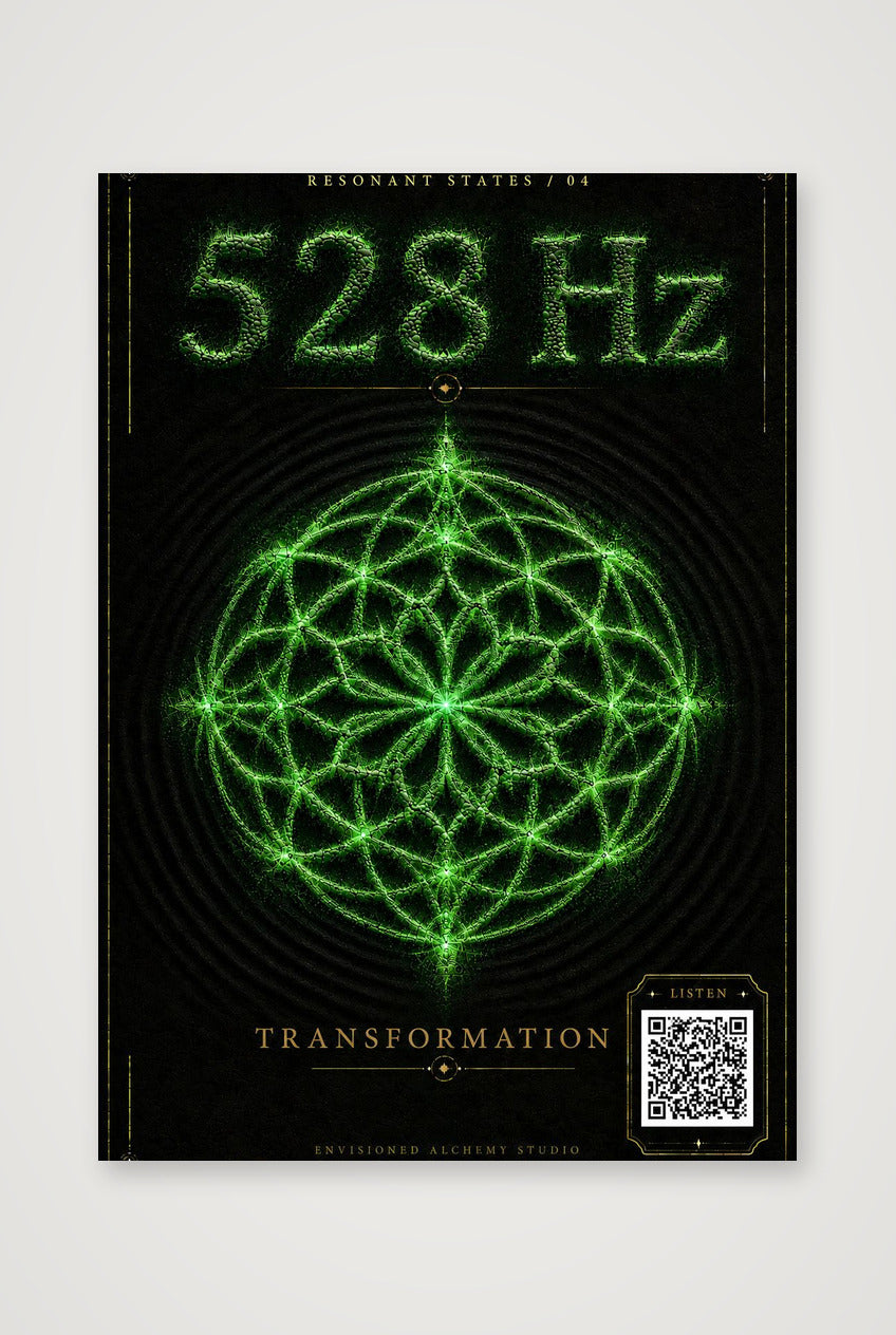528 Hz Resonant States Frequency Cymatic Fine Art Print — A4 (21×30cm, 8×12") Print only