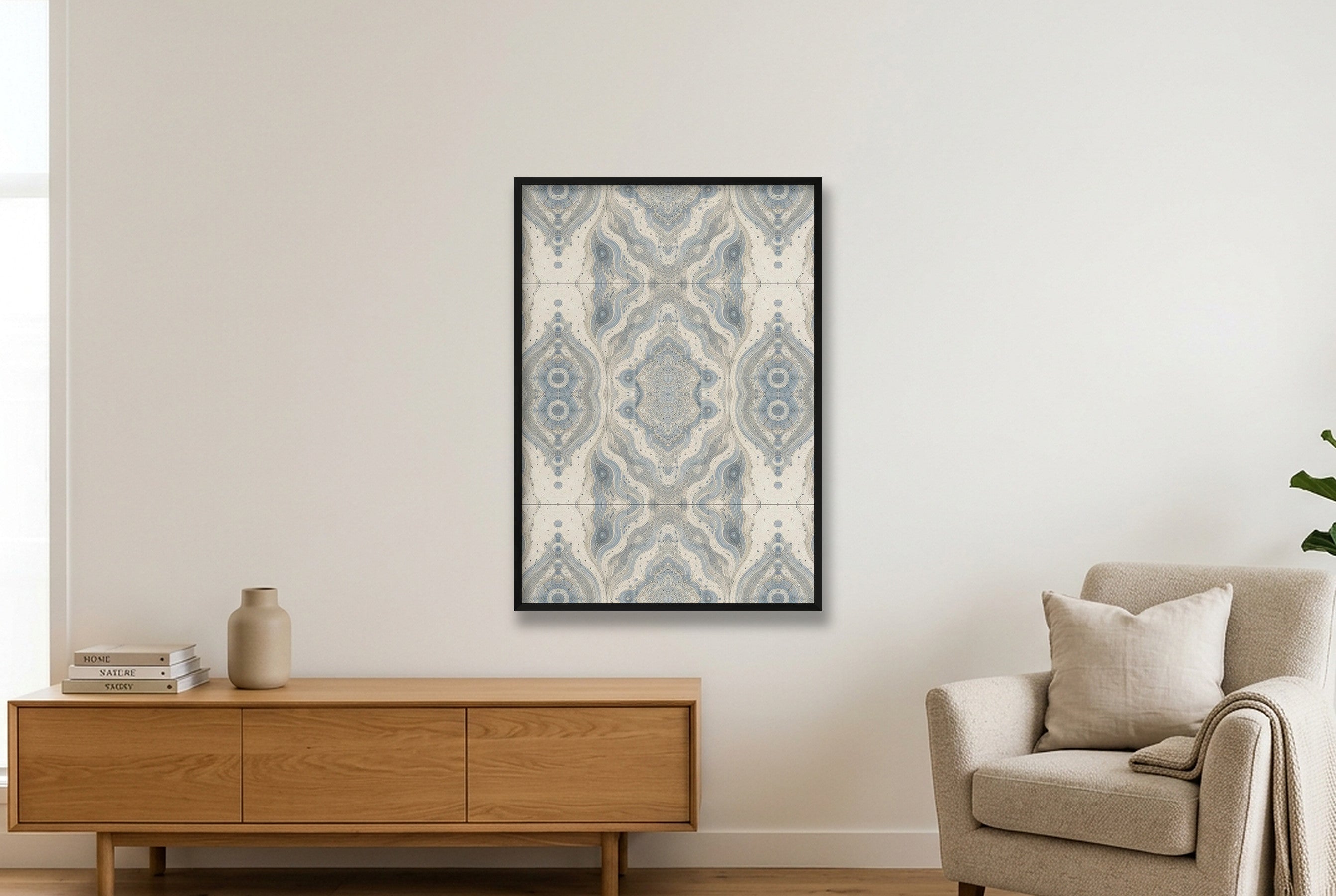 Cool Mist Marble Water and Mineral — 70×100cm, 28×39" Black Frame