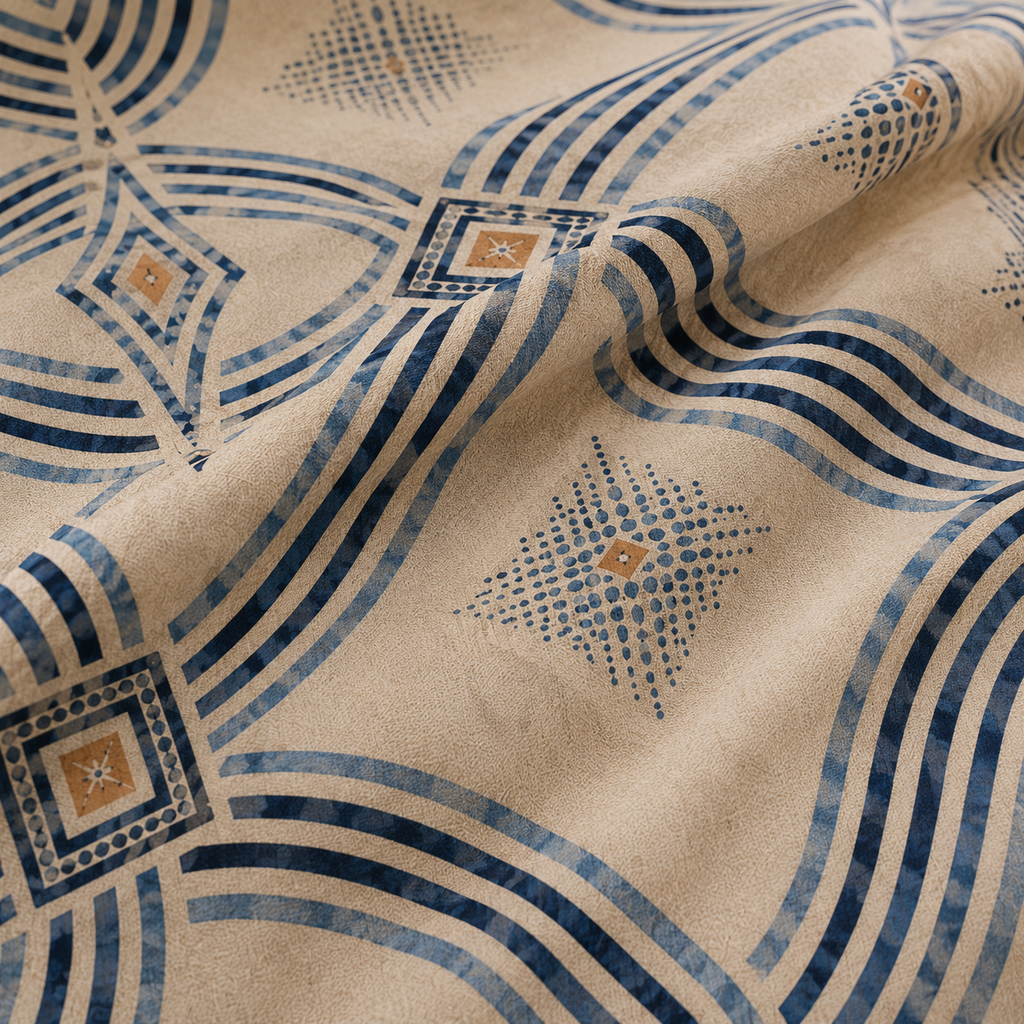 Zebra Rhythm Indigo Weave — Duvet Cover