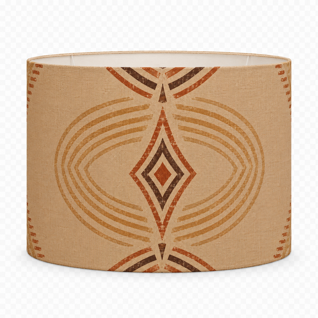 Zebra Rhythm Terracotta Junction — Drum Lamp Shade