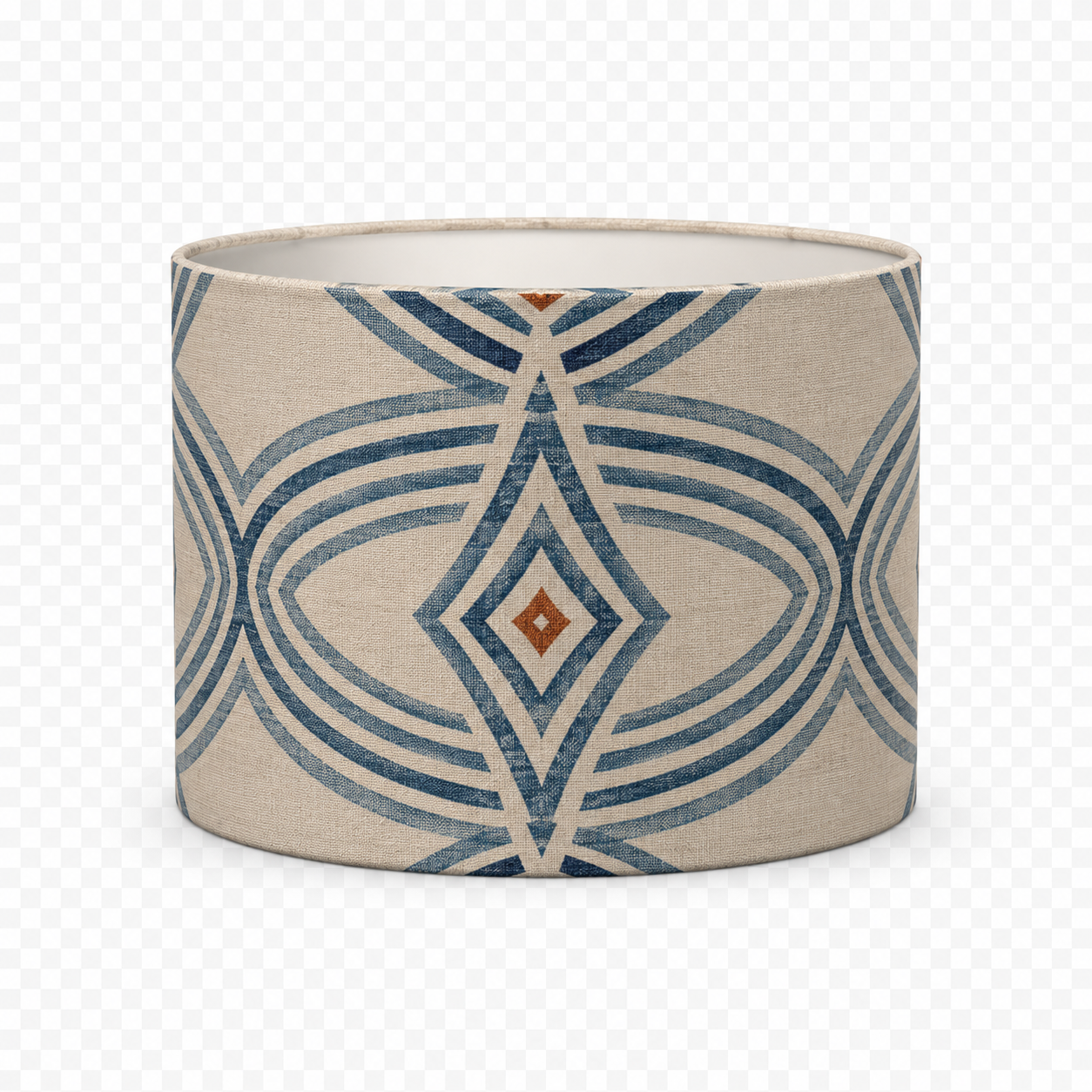 Zebra Rhythm Indigo Weave — Drum Lamp Shade