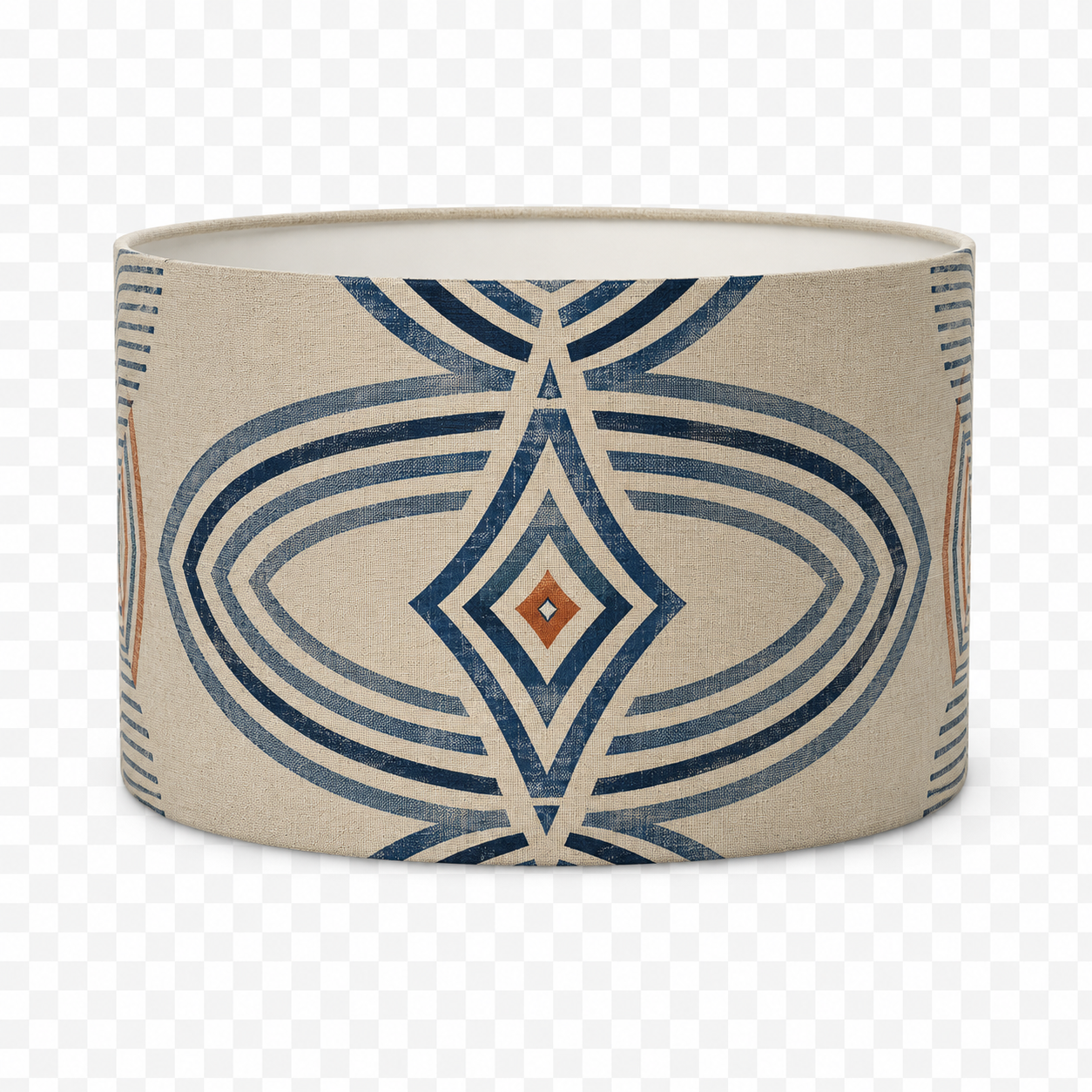 Zebra Rhythm Indigo Weave — Drum Lamp Shade