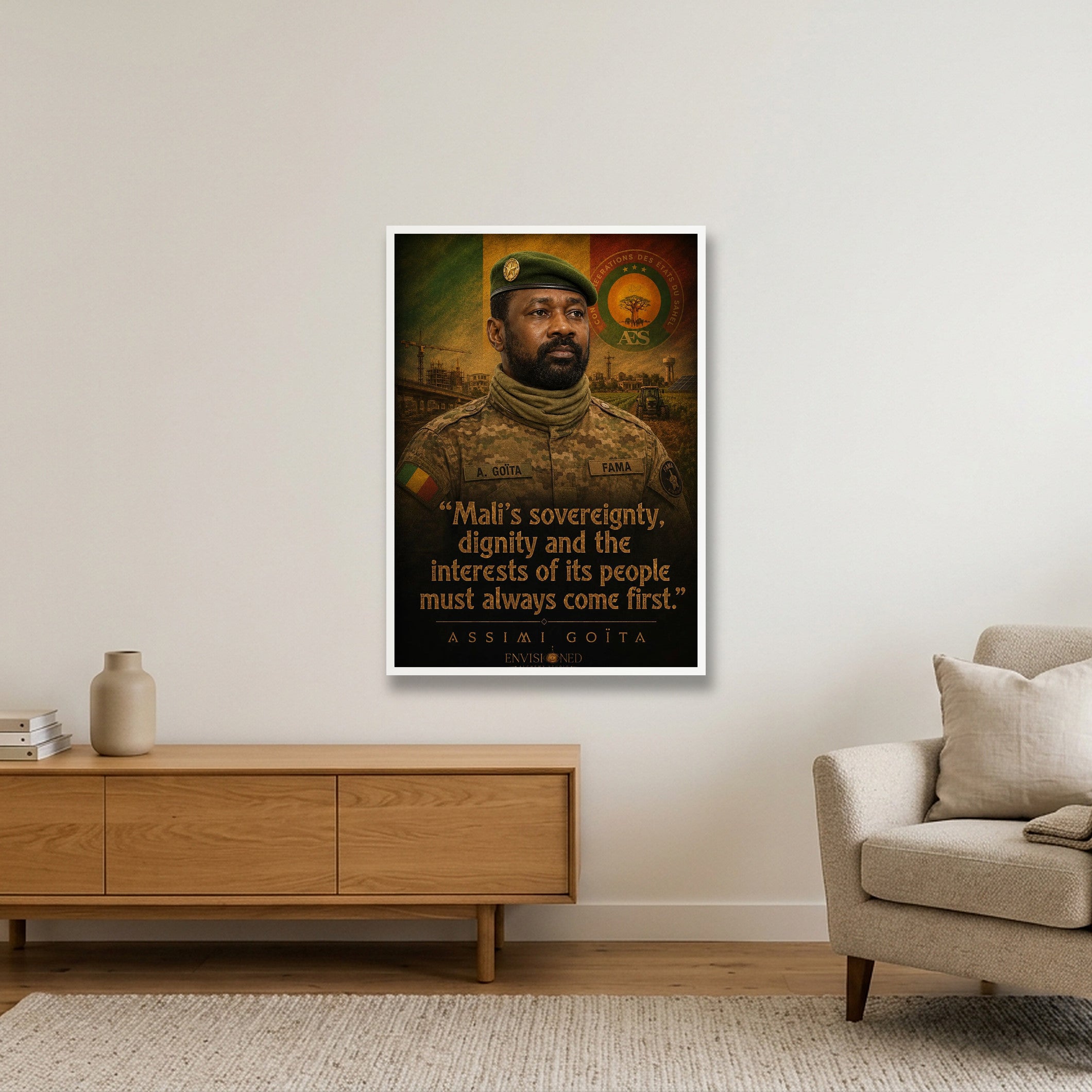 Assimi_Goita_Legacy_speaks — 70×100cm, 28×39" White Frame