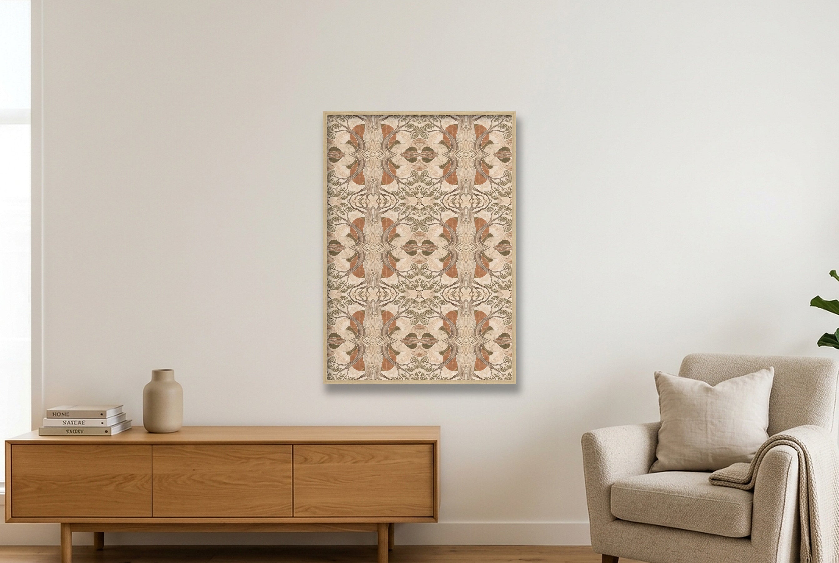 Botanical Tree Botanical Archive — 70×100cm, 28×39" Oak Frame