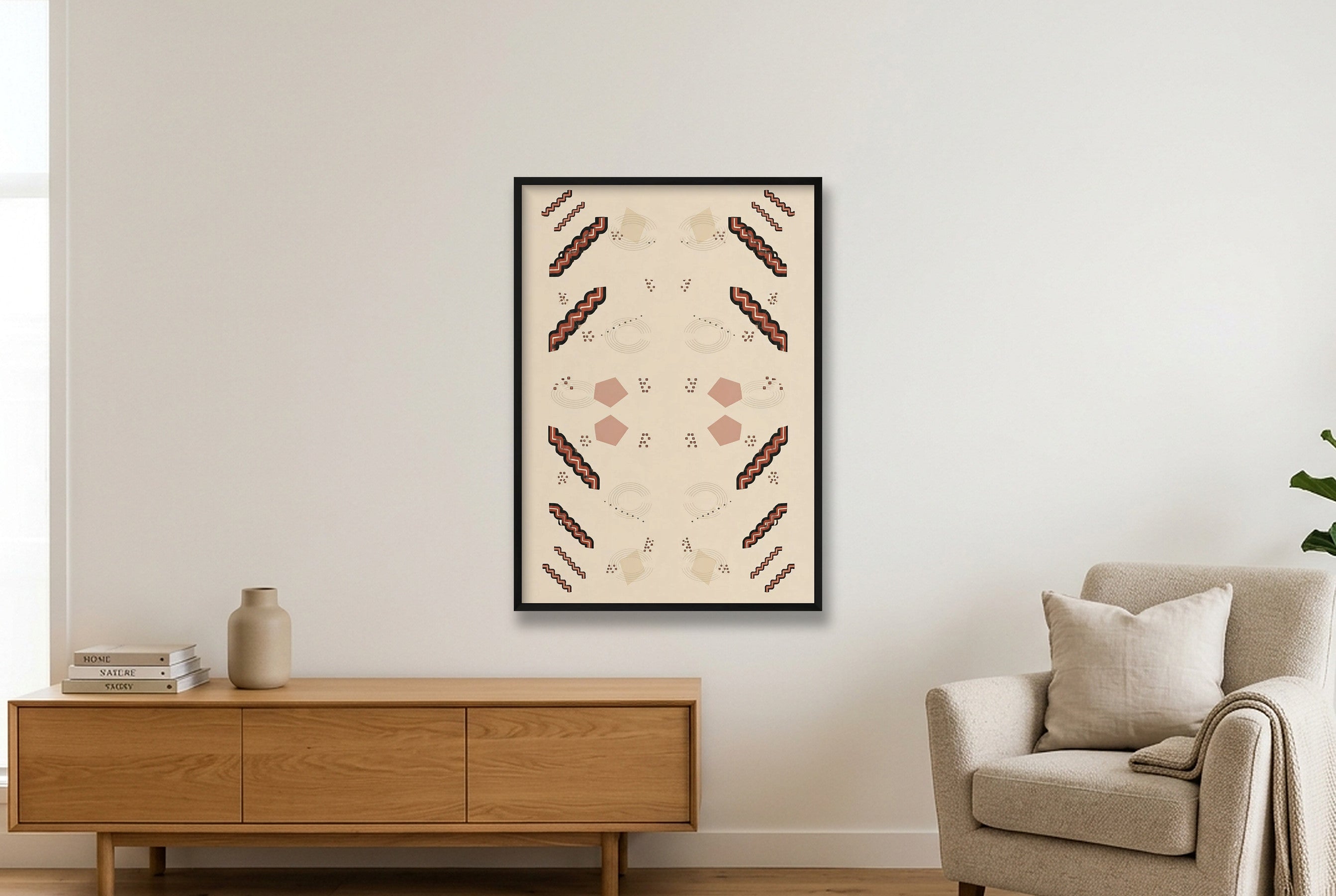 Sankofa Steps Earthline — 70×100cm, 28×39" Black Frame