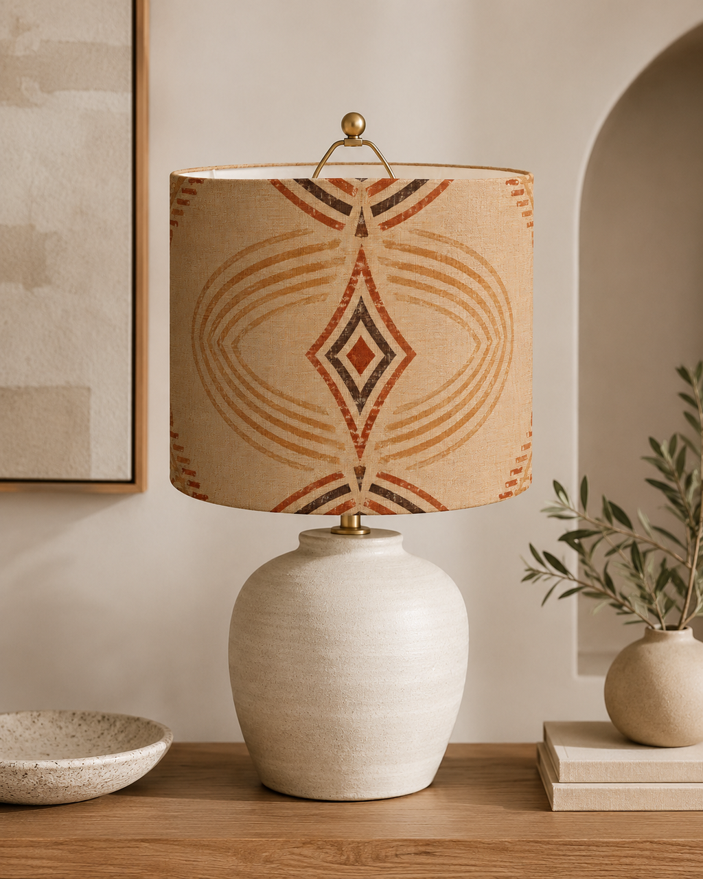 Zebra Rhythm Terracotta Junction — Drum Lamp Shade