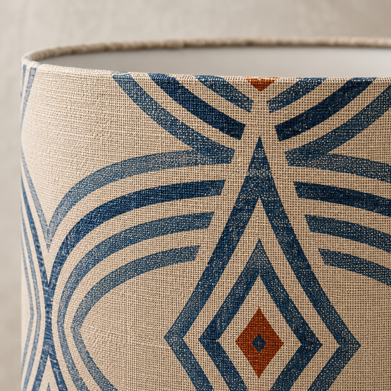 Zebra Rhythm Indigo Weave — Drum Lamp Shade