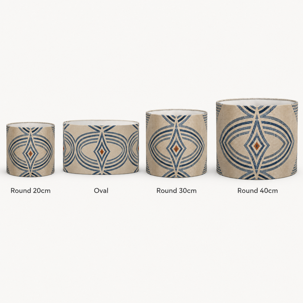 Zebra Rhythm Indigo Weave — Drum Lamp Shade