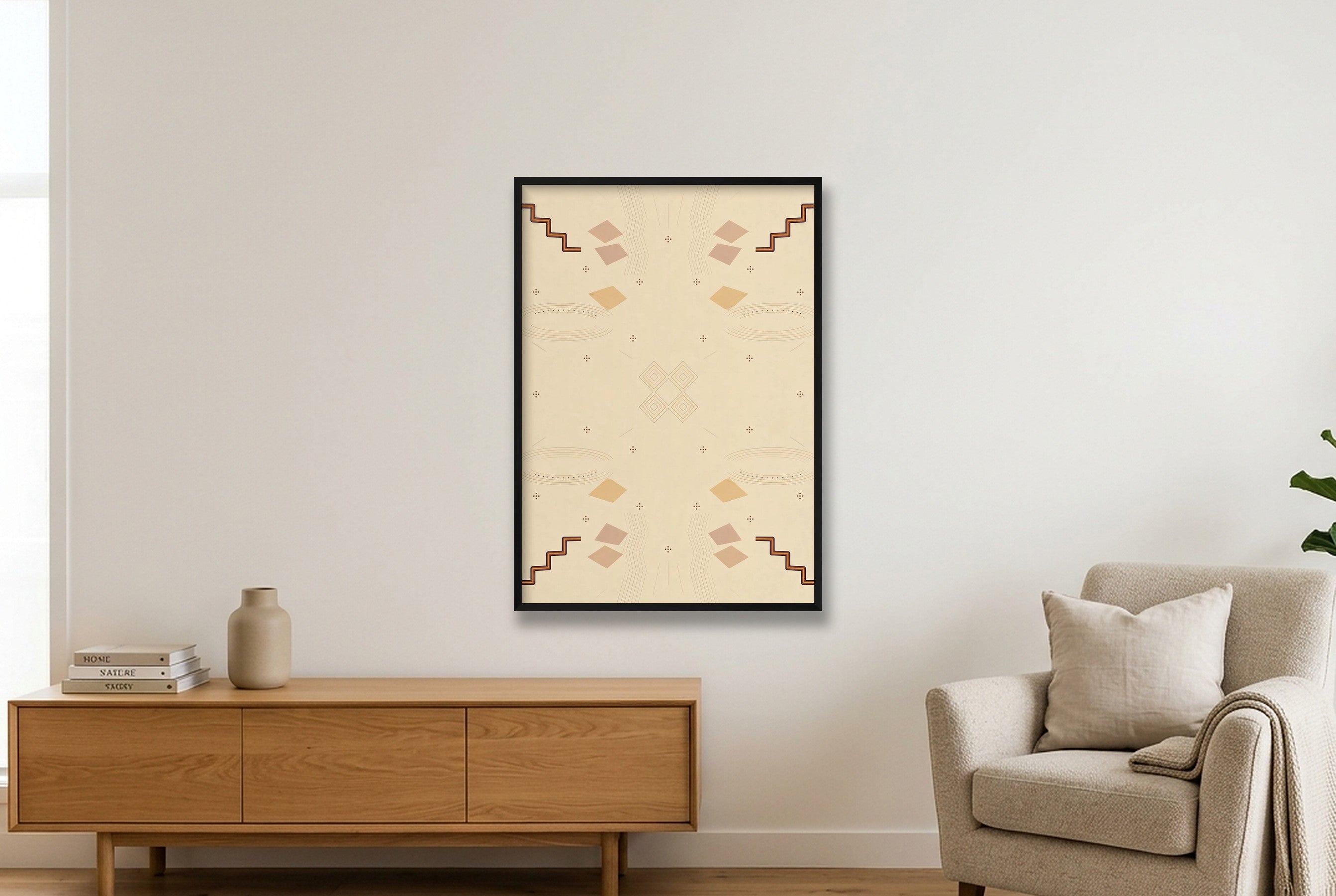 Ochre Horizon Earthline — 70×100cm, 28×39" Black Frame