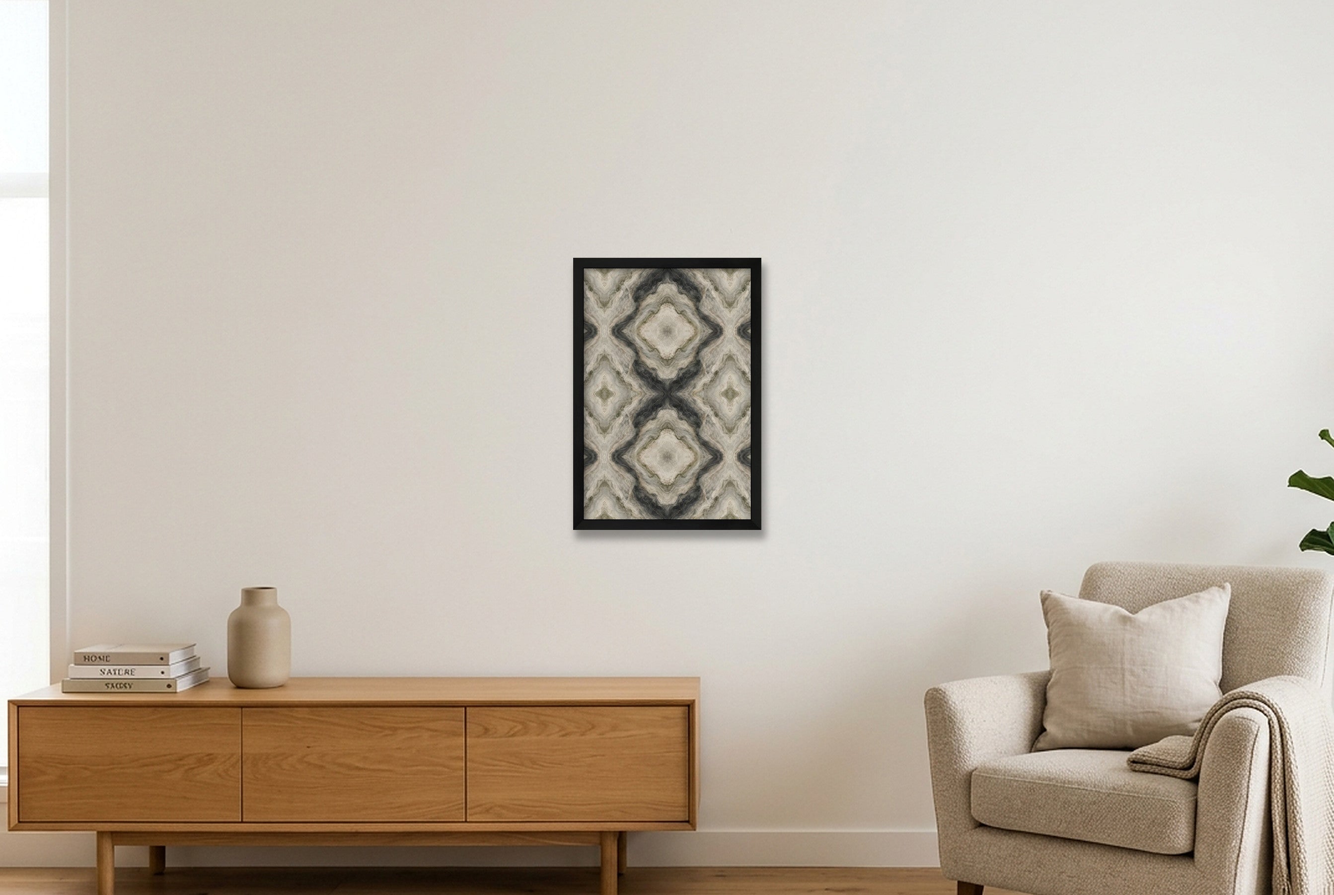Sage Onyx Marble Water and Mineral — 30×45cm, 12×18" Black Frame