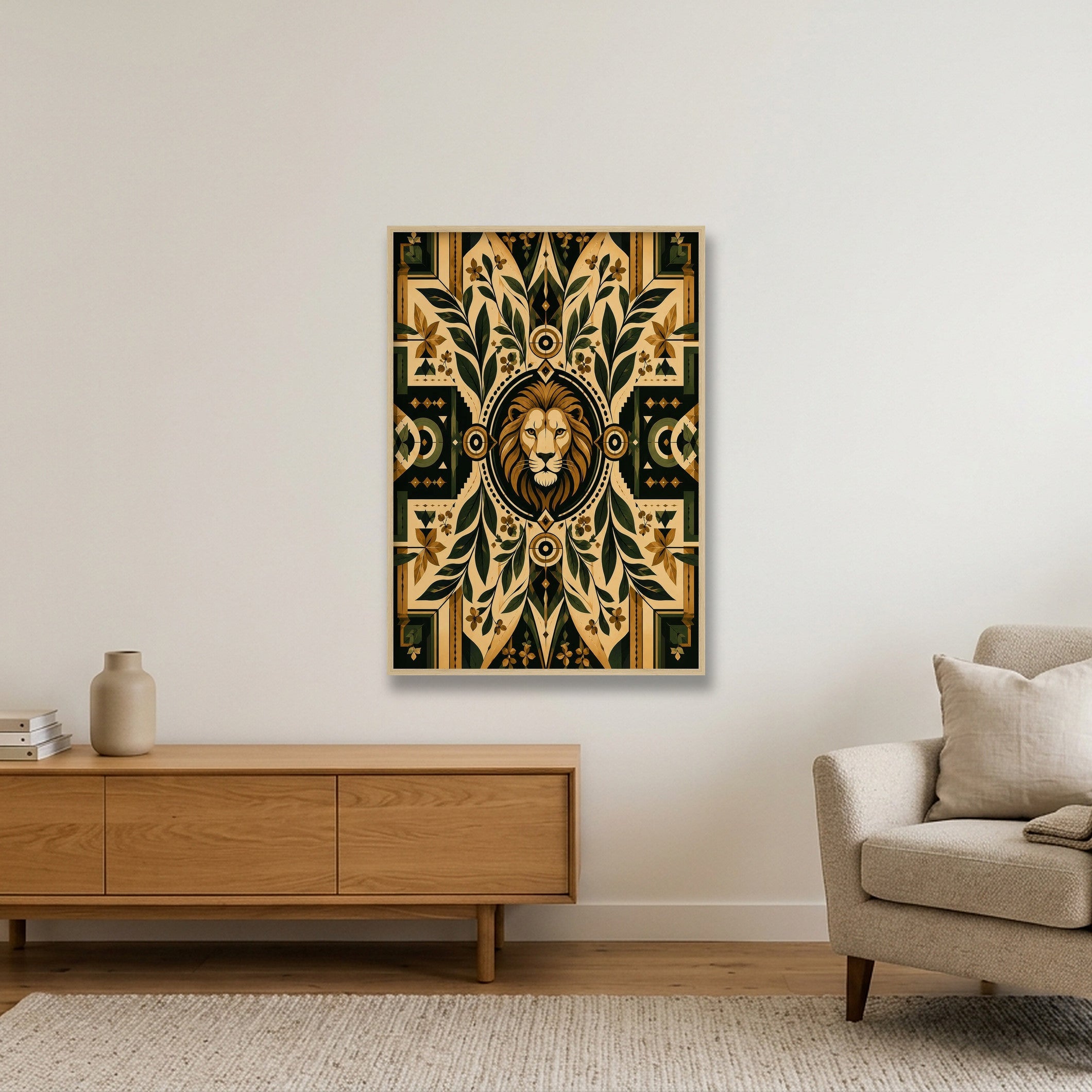 Lions Path Roots Livity — 70×100cm, 28×39" Oak Frame