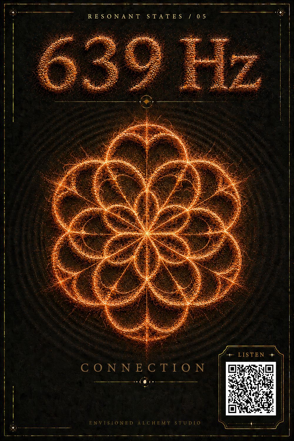 639 Hz Resonant States Frequency Cymatic Fine Art Print