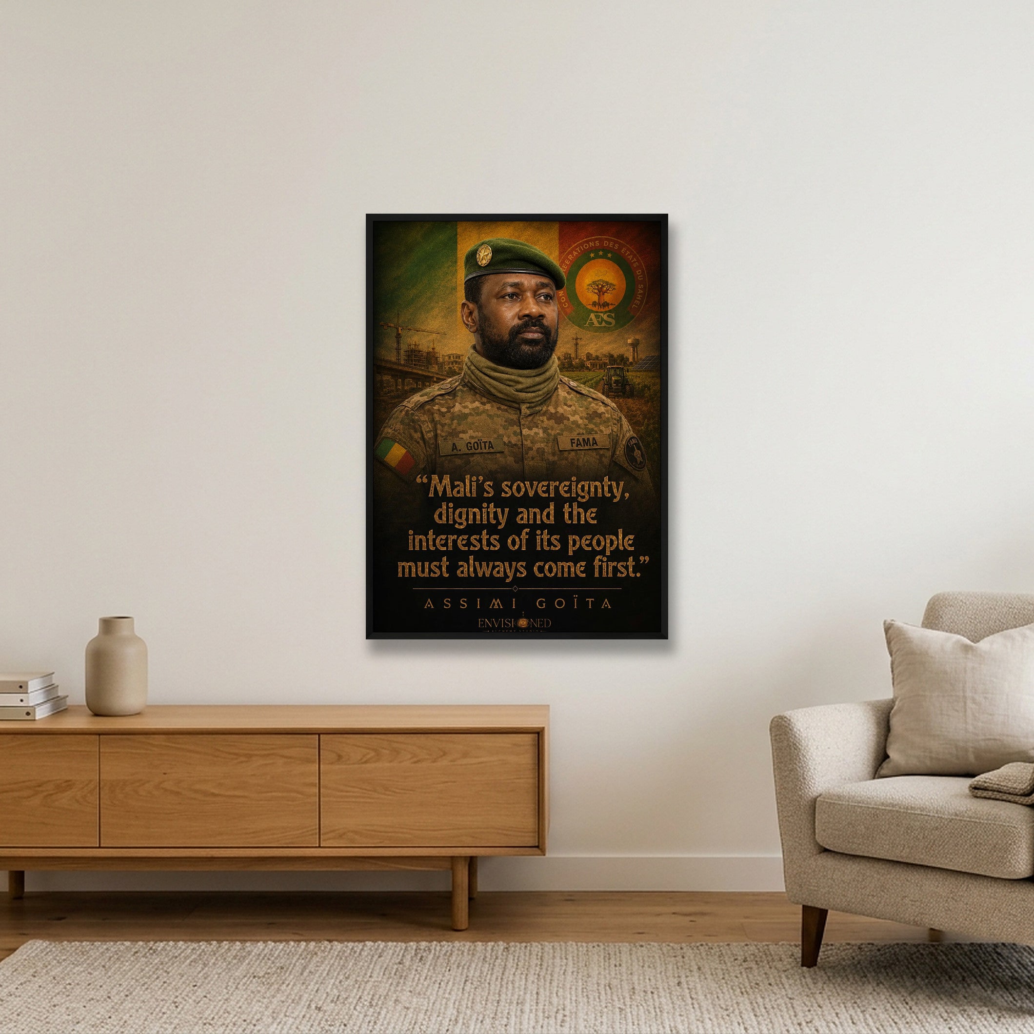 Assimi_Goita_Legacy_speaks — 70×100cm, 28×39" Black Frame