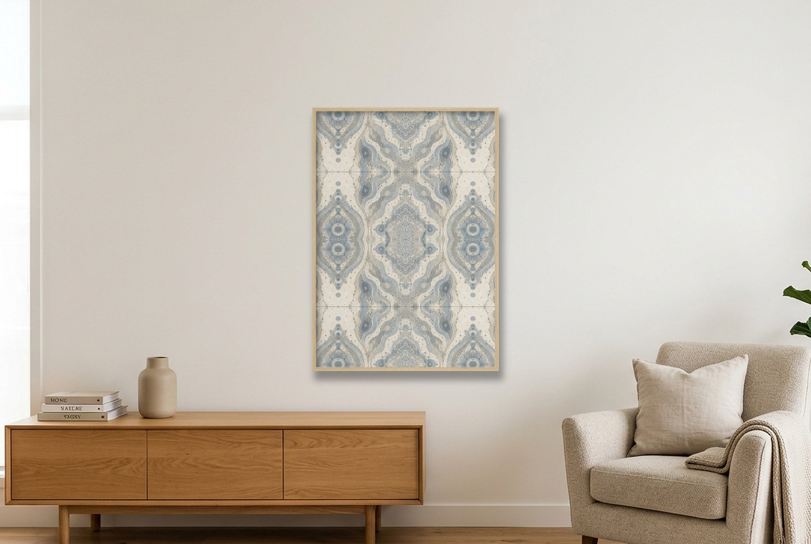 Cool Mist Marble Water and Mineral — 70×100cm, 28×39" Oak Frame