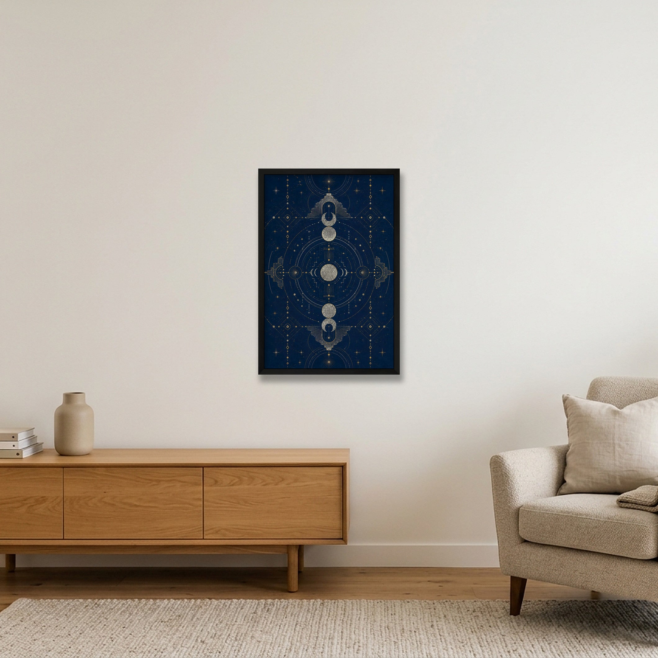 Moon Temple Sacred Atmosphere — 40×60cm, 16×24" Black Frame