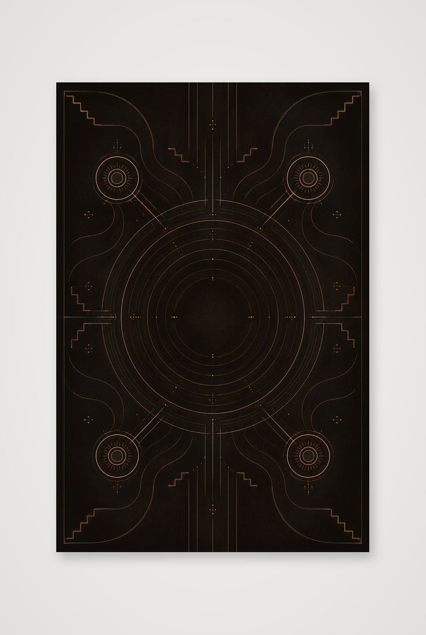 Solar Script Midnight Atlas — 30×45cm, 12×18" Print only