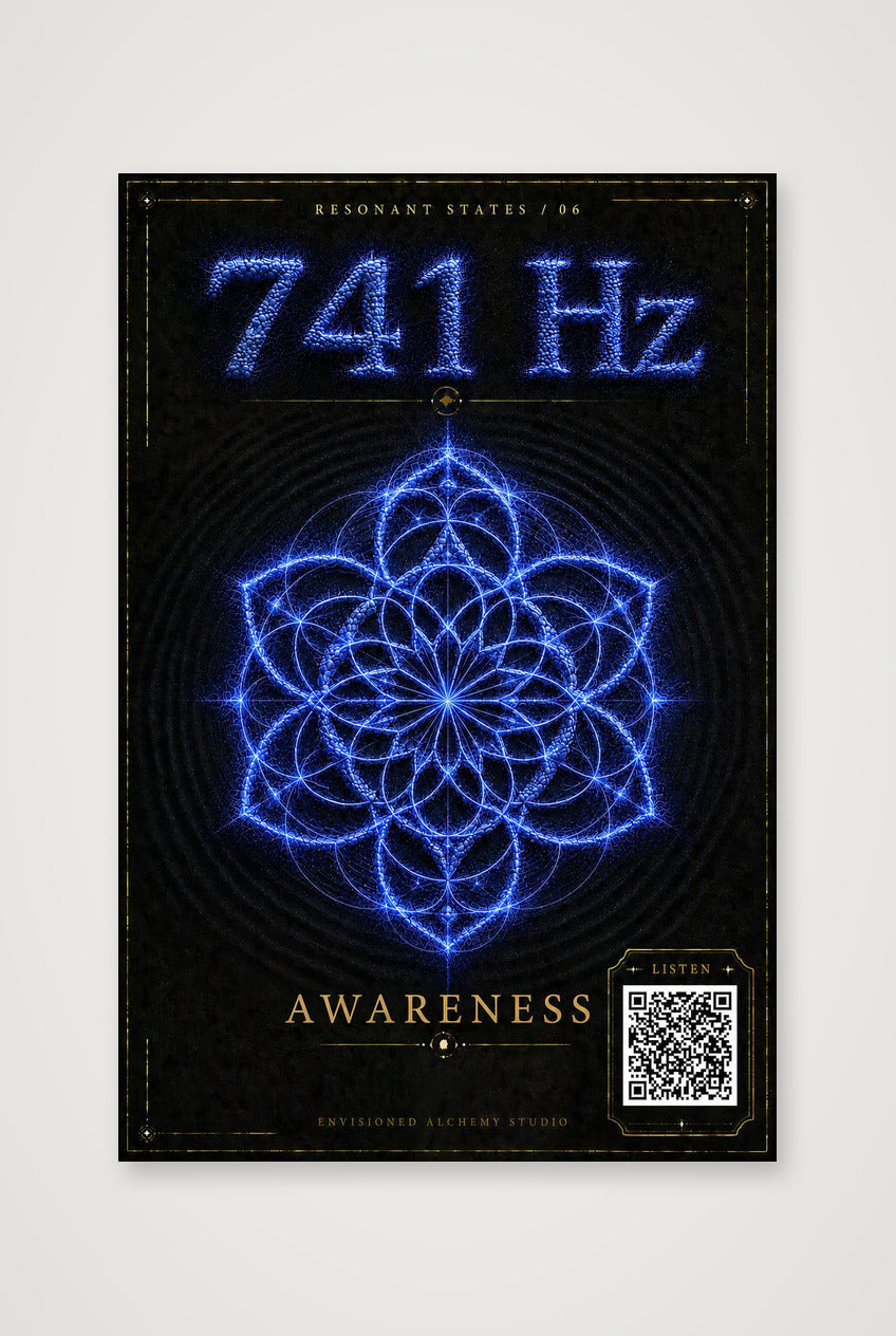 741 Hz Resonant States Frequency Cymatic Fine Art Print — 40×60cm, 16×24" Print only