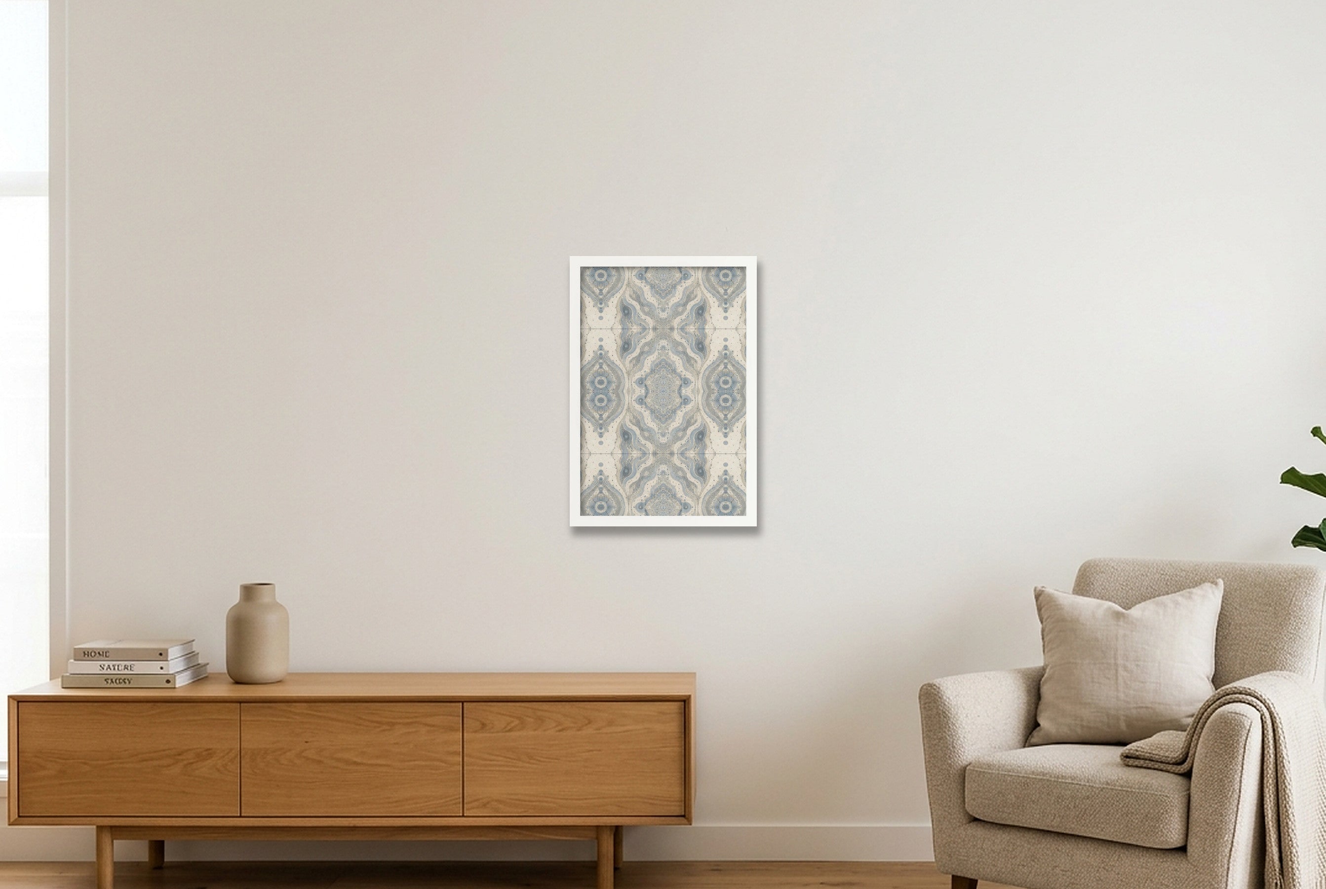 Cool Mist Marble Water and Mineral — 30×45cm, 12×18" White Frame