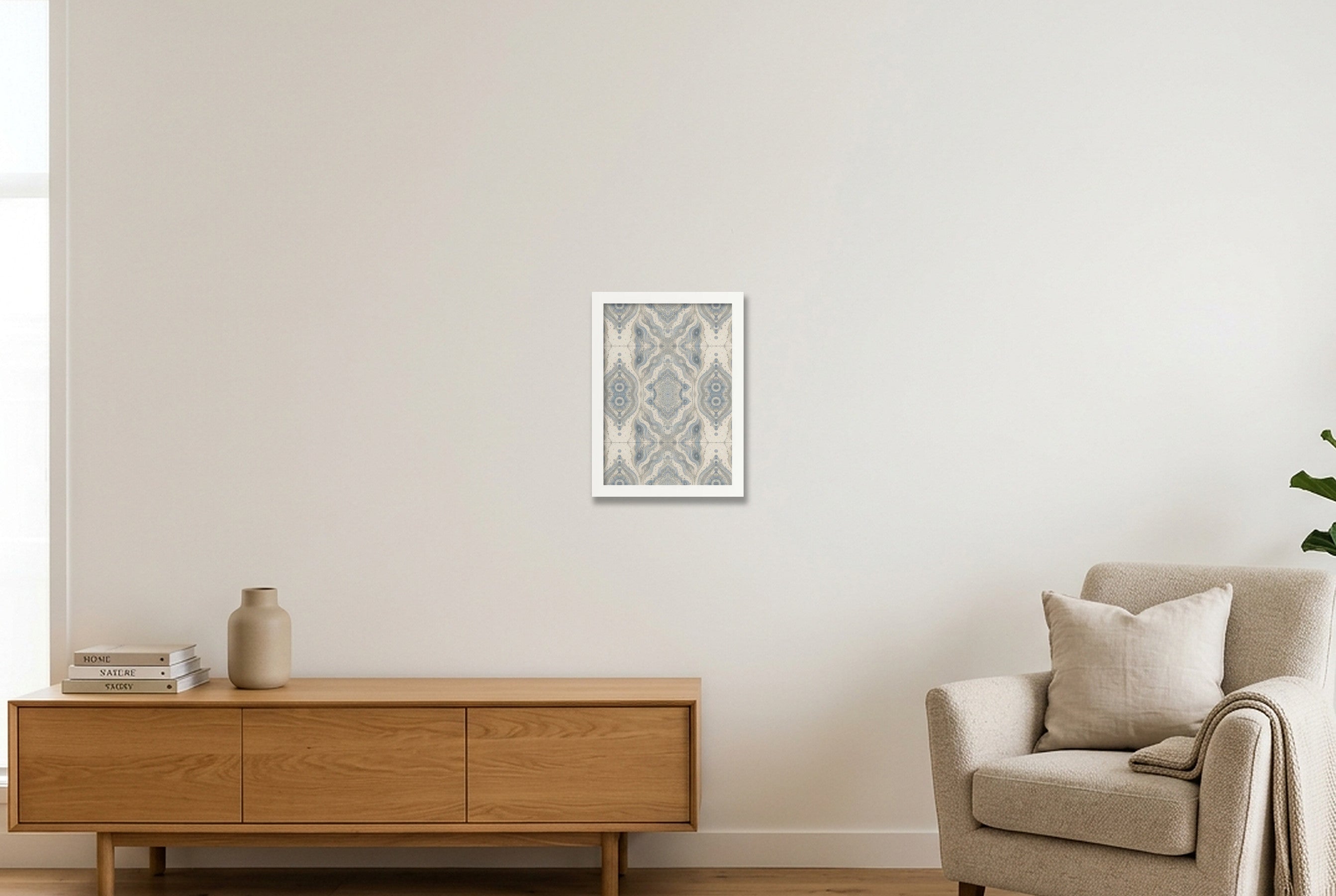 Cool Mist Marble Water and Mineral — A4 (21×30cm, 8×12") White Frame