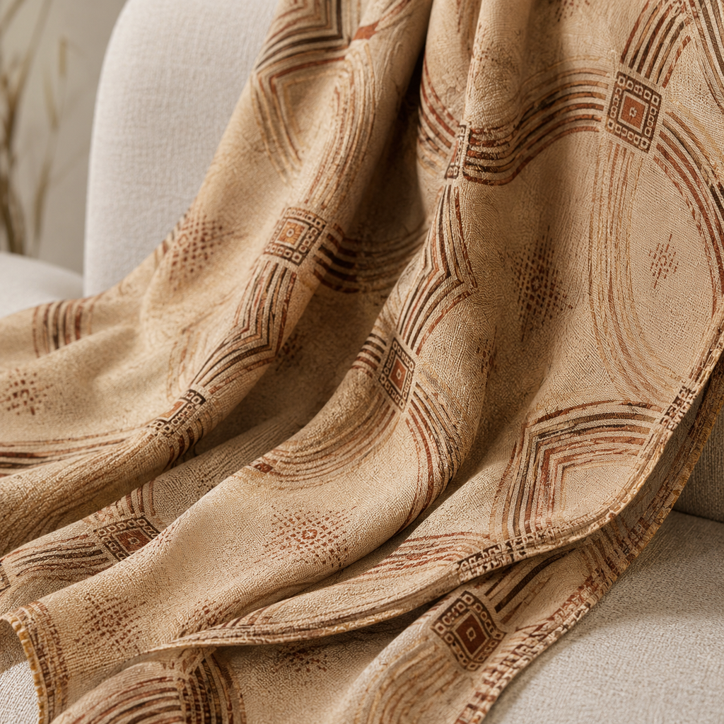 Zebra Rhythm Terracotta Junction — Luxury Cotton Throw