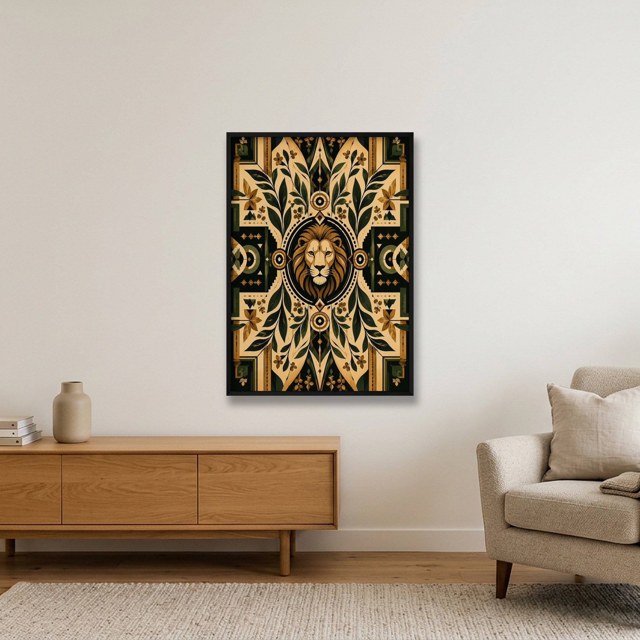 Lions Path Roots Livity — 70×100cm, 28×39" Black Frame