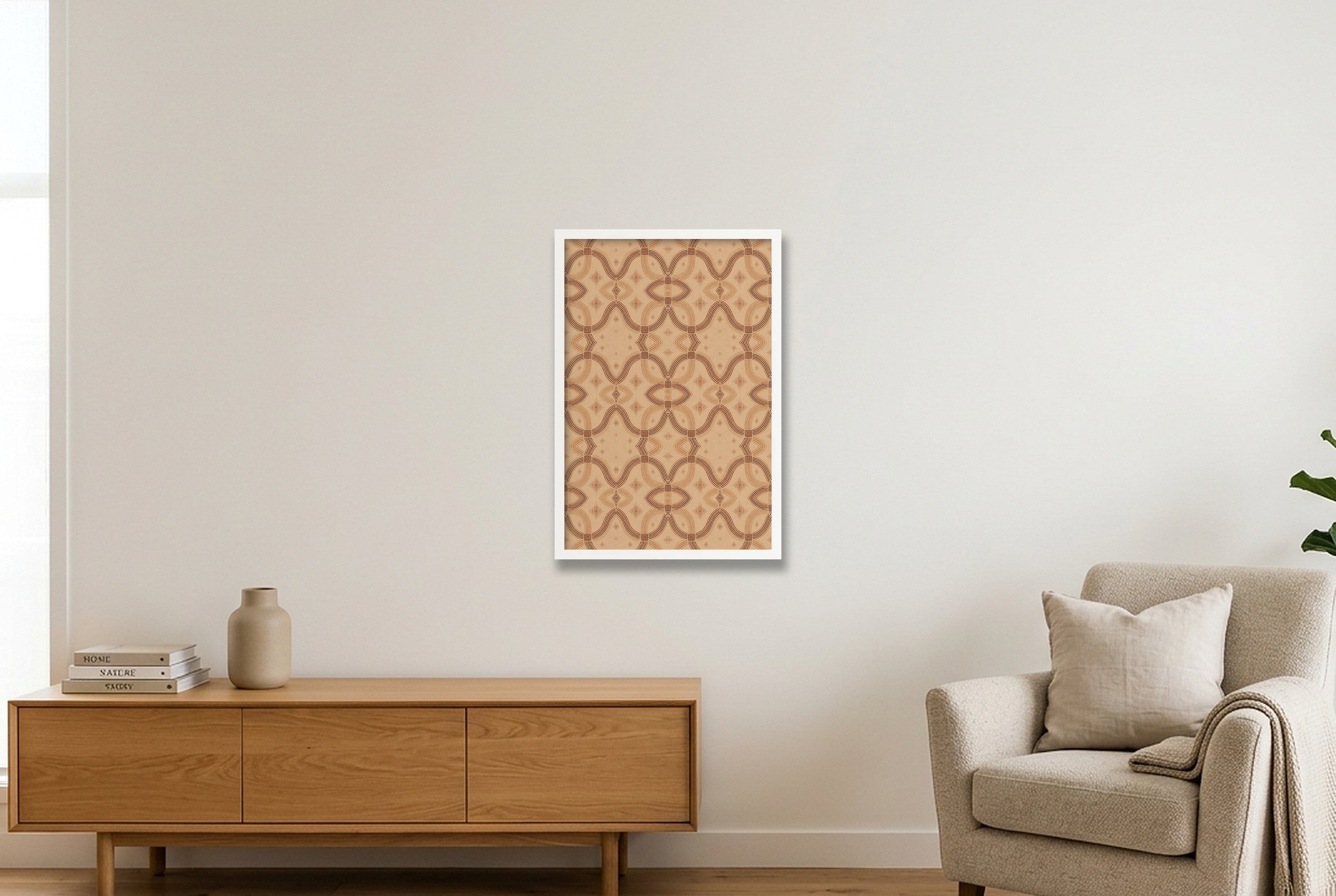 Zebra Rhythm Terracotta Junction — 40×60cm, 16×24" White Frame