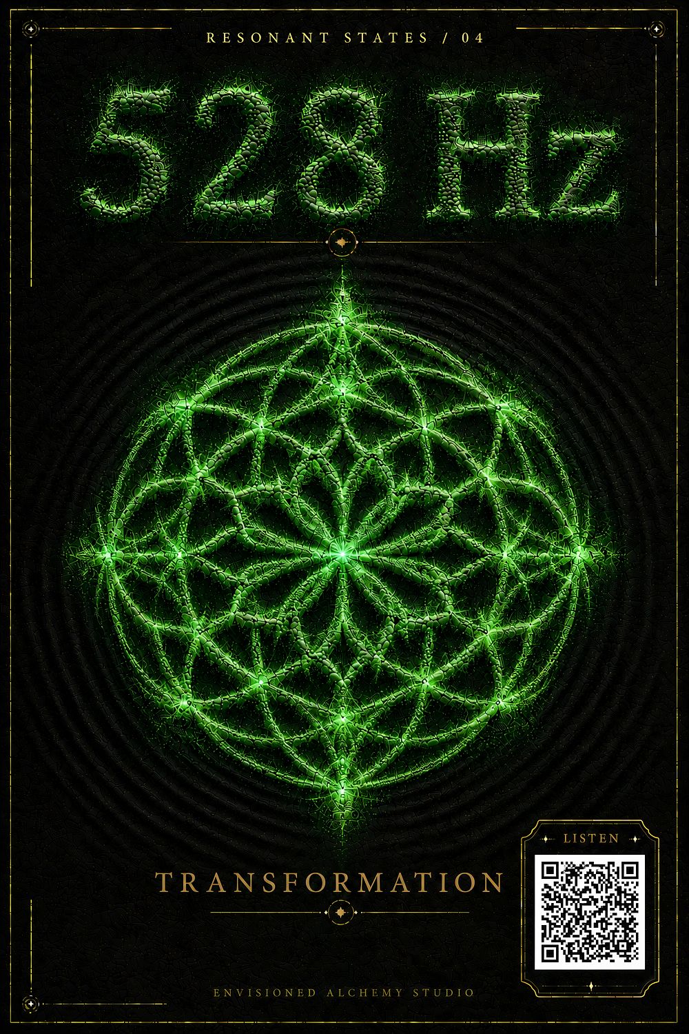 528 Hz Resonant States Frequency Cymatic Fine Art Print