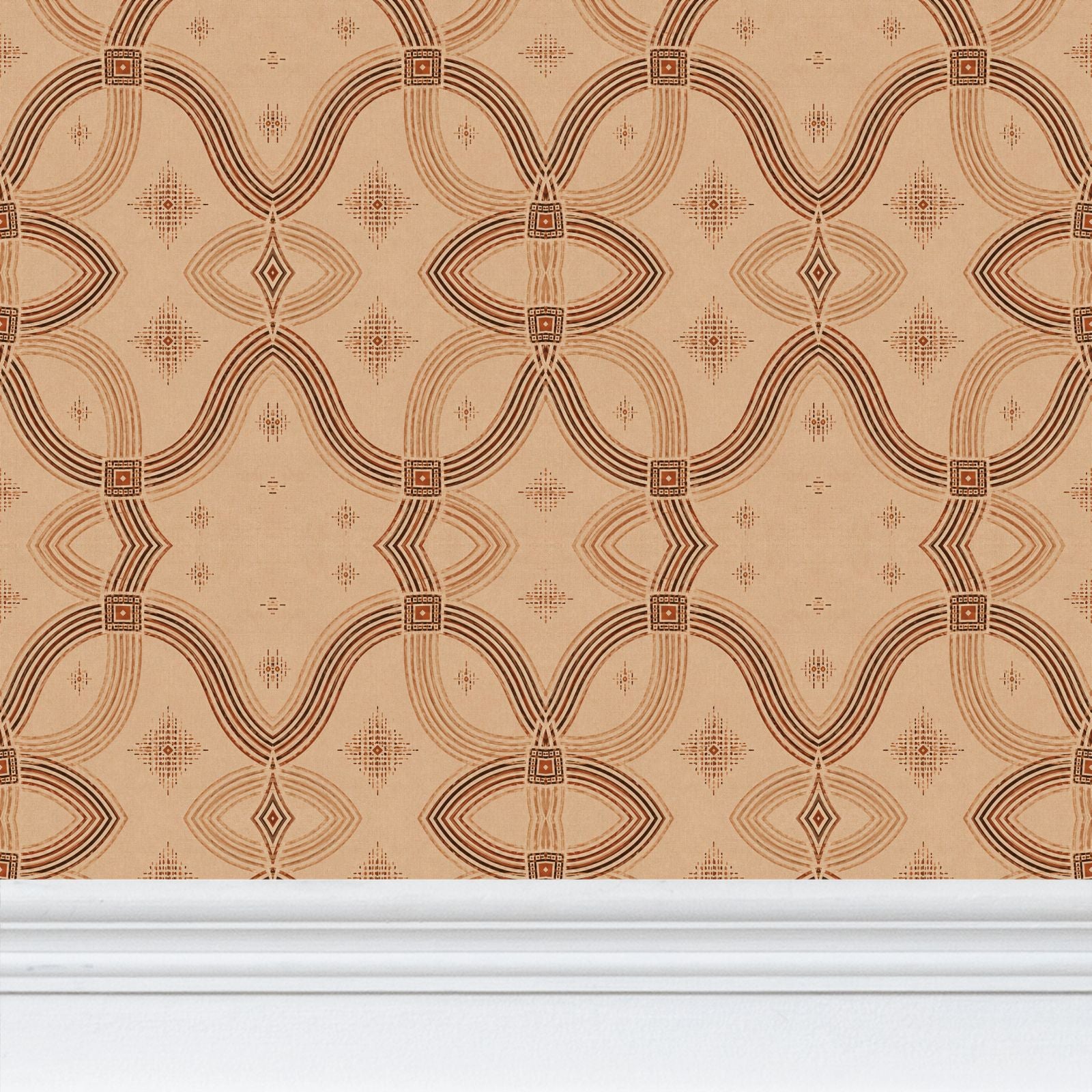 Zebra Rhythm – Terracotta Junction – Wallpaper