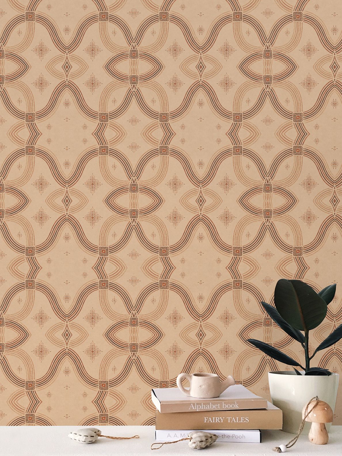 Zebra Rhythm – Terracotta Junction – Wallpaper