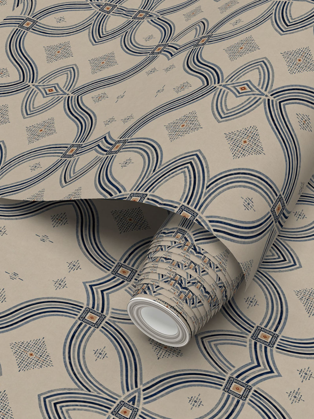 Zebra Rhythm – Indigo Weave – Wallpaper