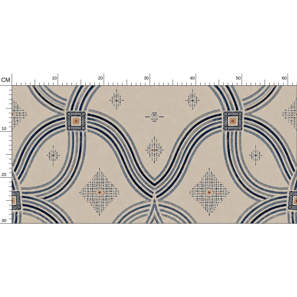 Zebra Rhythm – Indigo Weave – Wallpaper