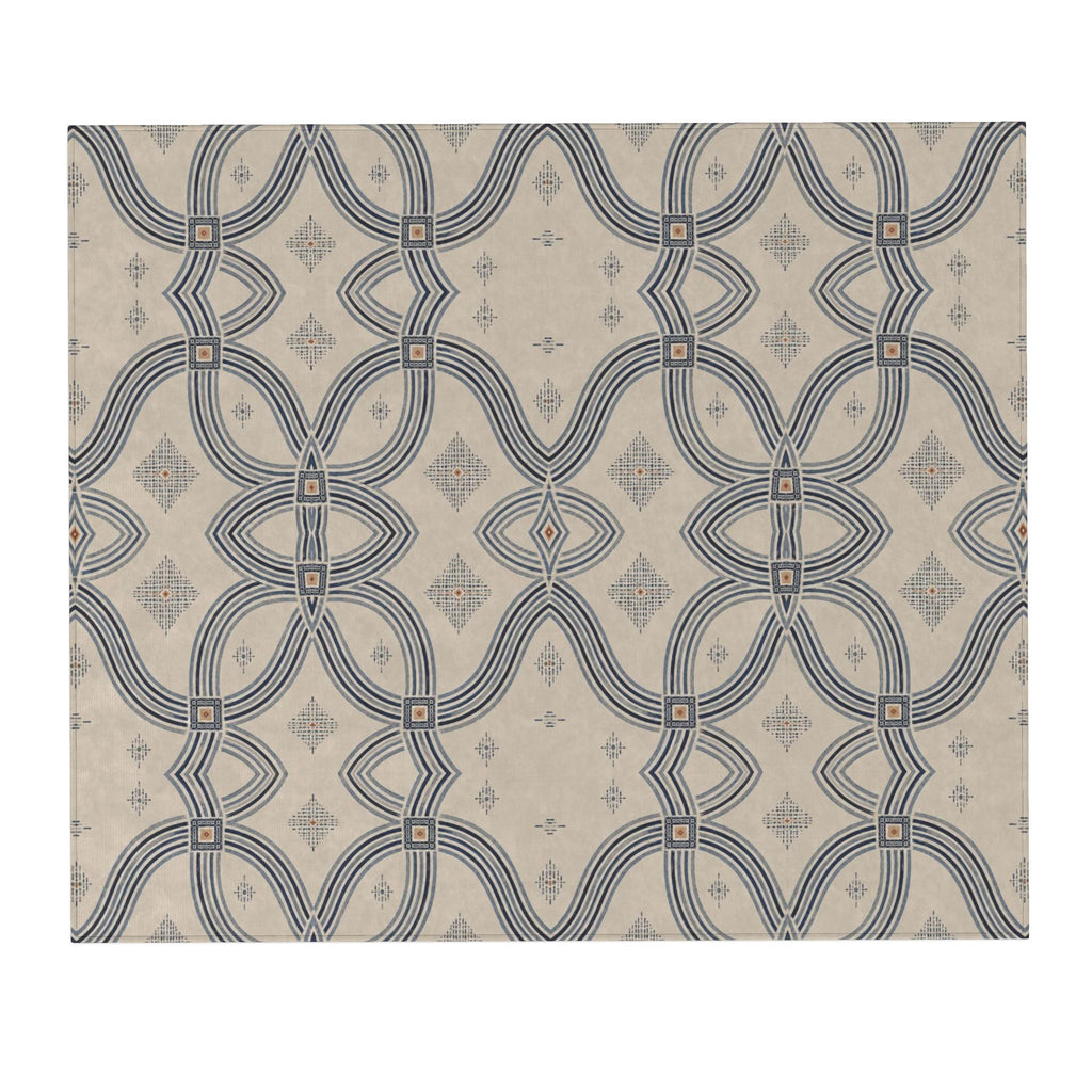 Zebra Rhythm Indigo Weave — Marbled Velvet Rug