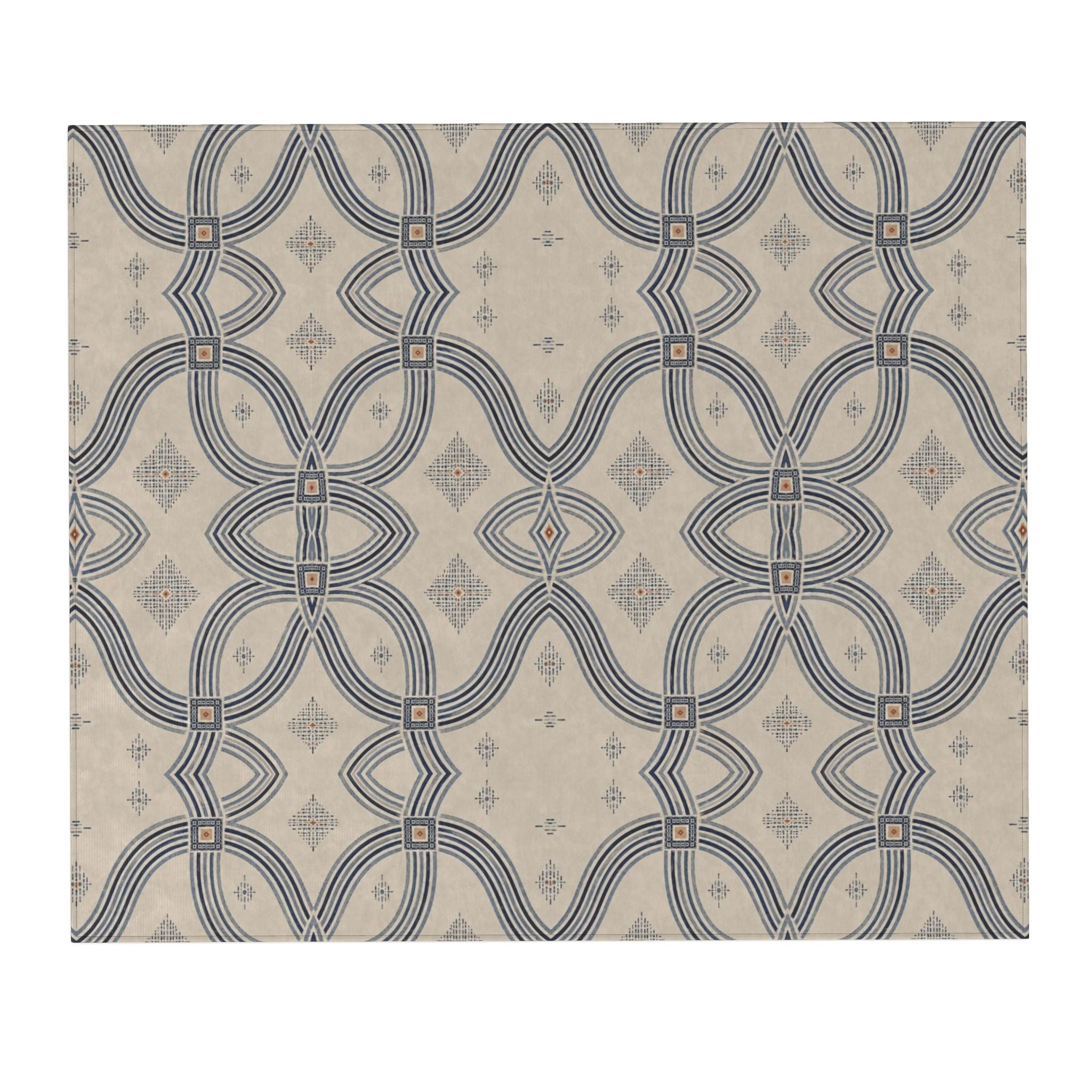 Zebra Rhythm Indigo Weave — Marbled Velvet Rug