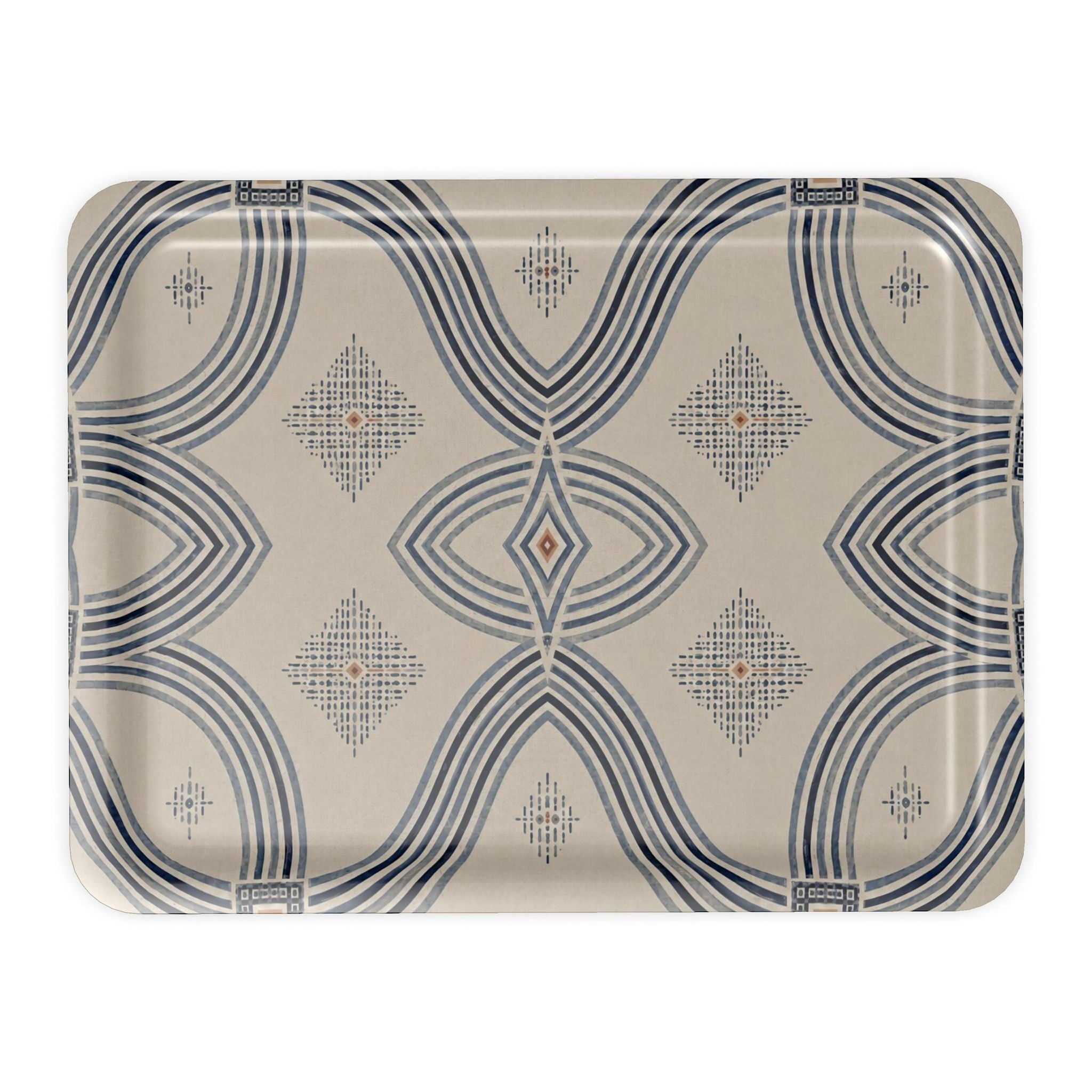 Zebra Rhythm – Indigo Weave – Serving Tray