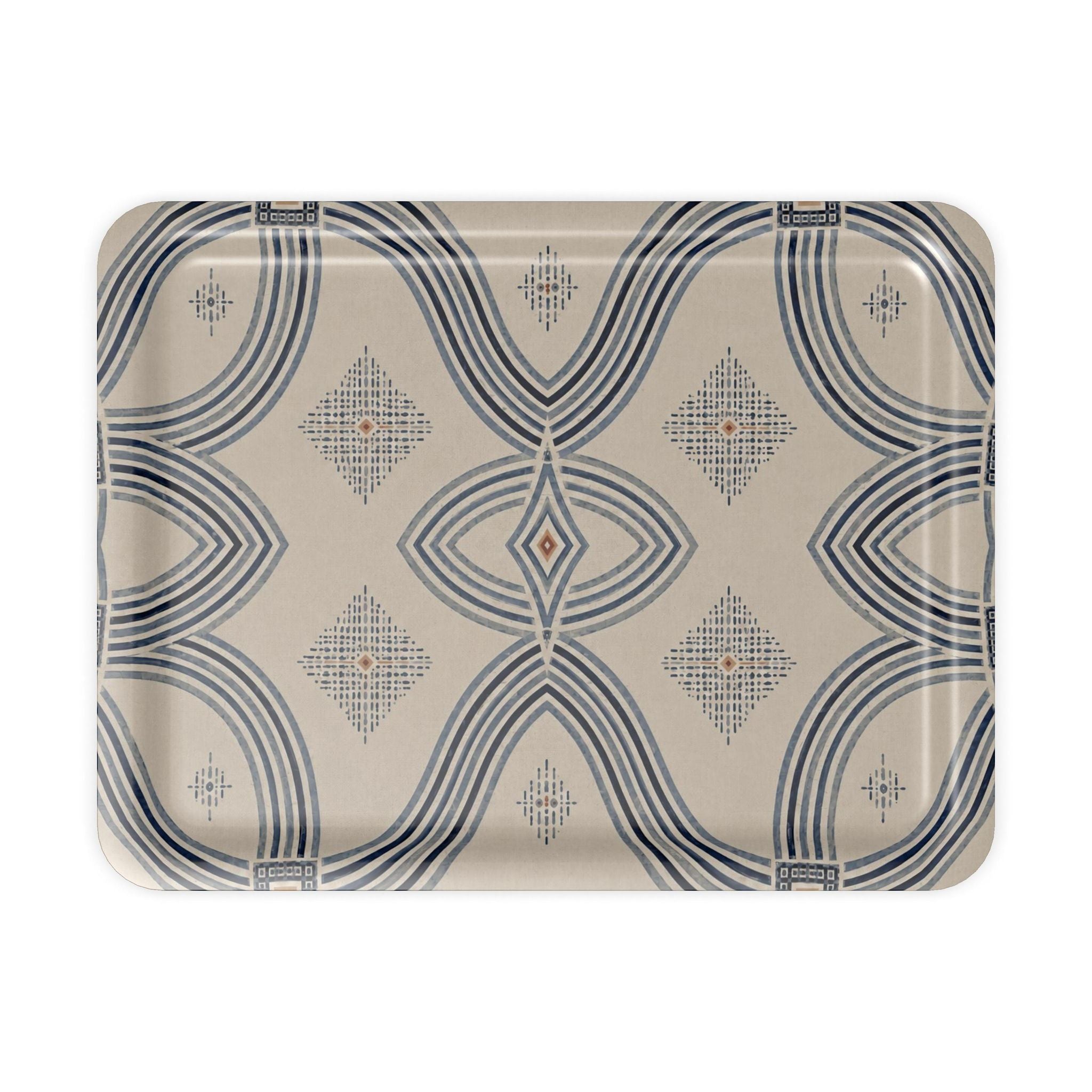 Zebra Rhythm – Indigo Weave – Serving Tray