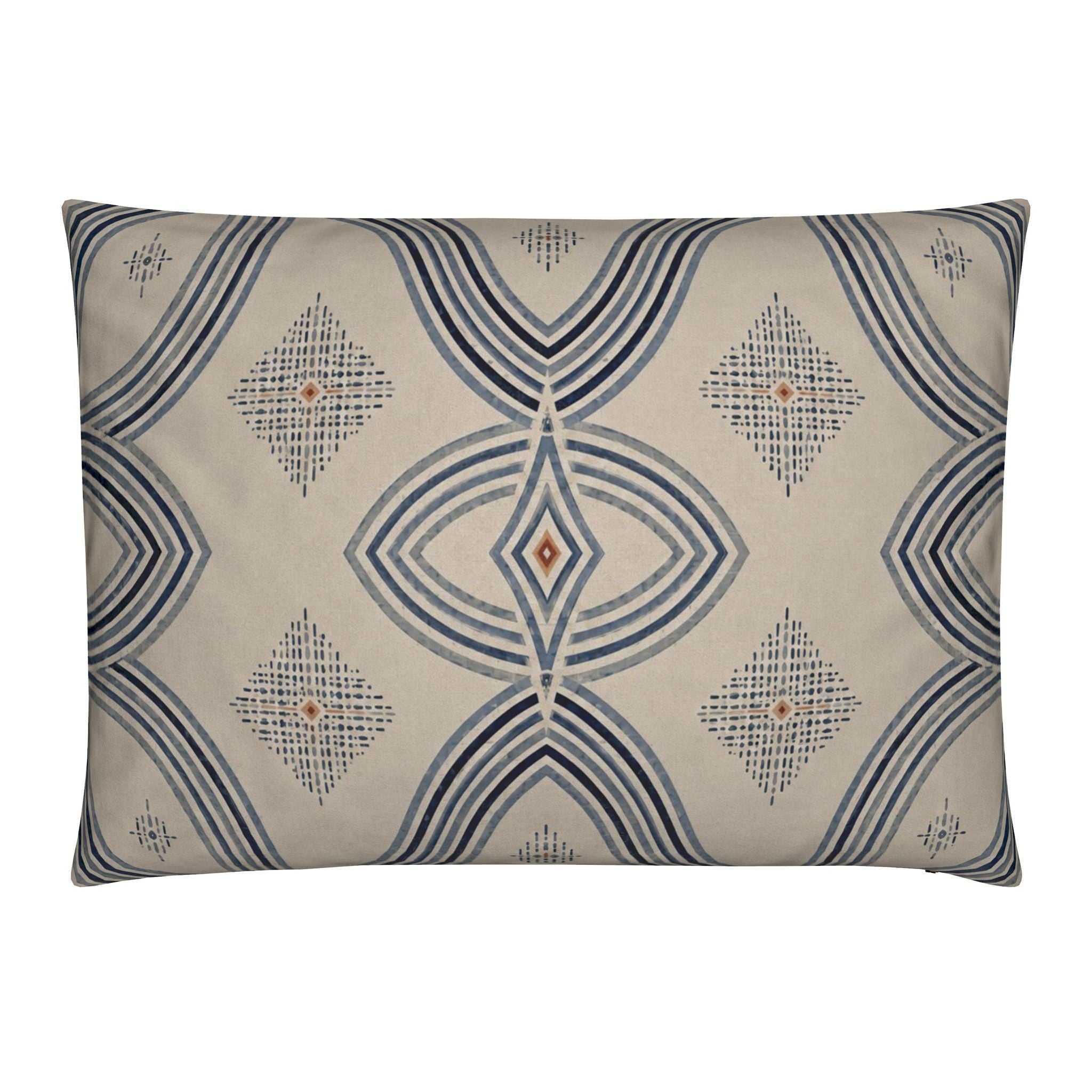 Zebra Rhythm – Indigo Weave – Velvet Cushion