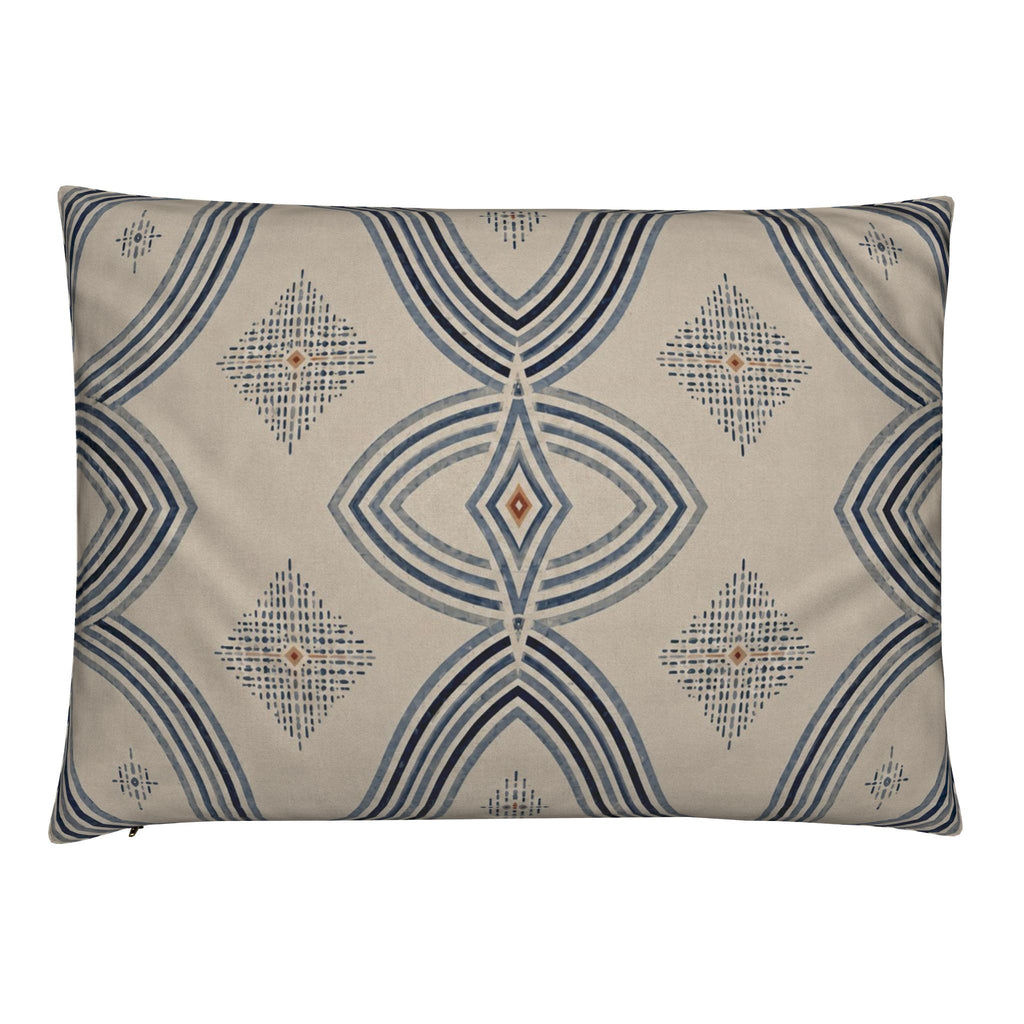 Zebra Rhythm – Indigo Weave – Velvet Cushion