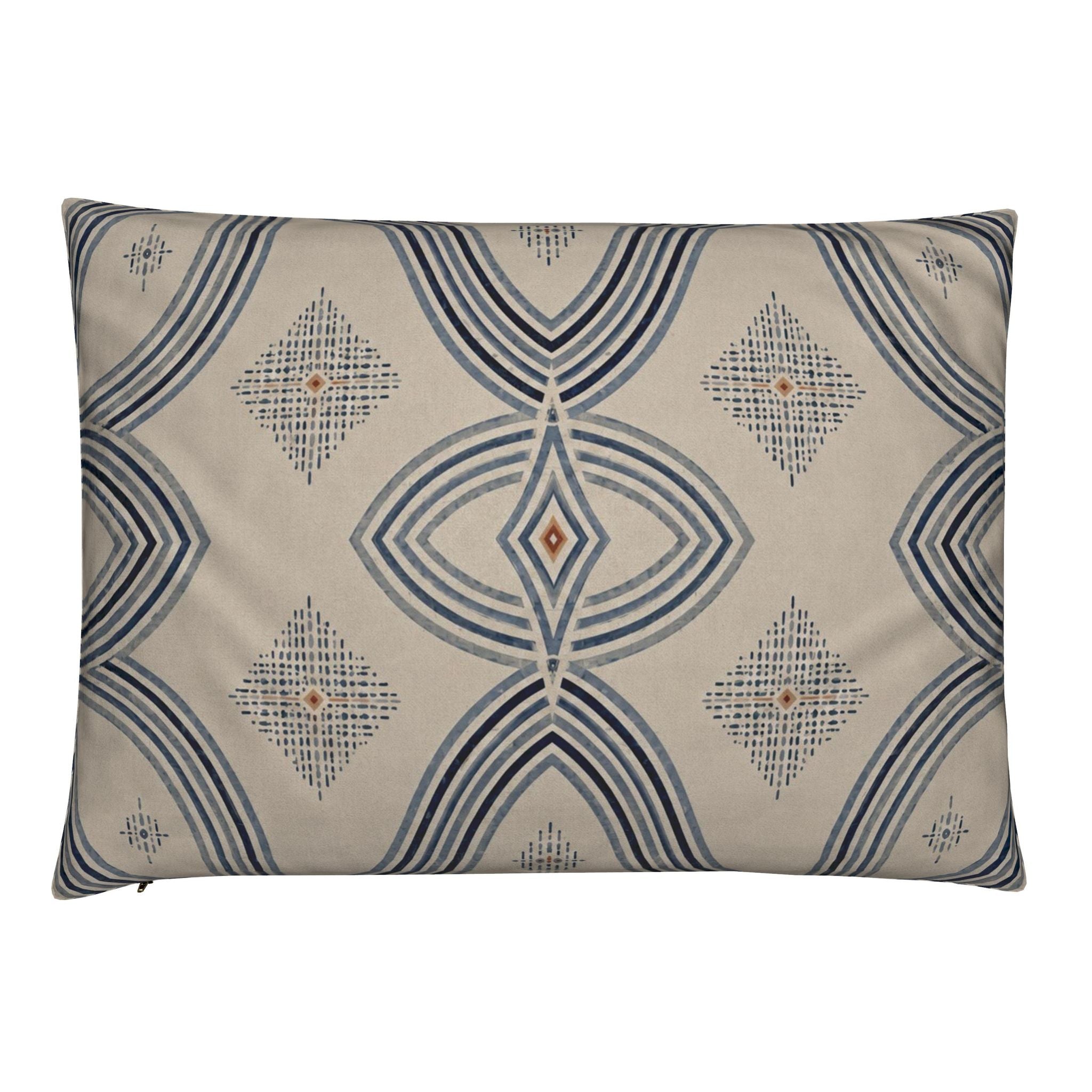 Zebra Rhythm – Indigo Weave – Velvet Cushion