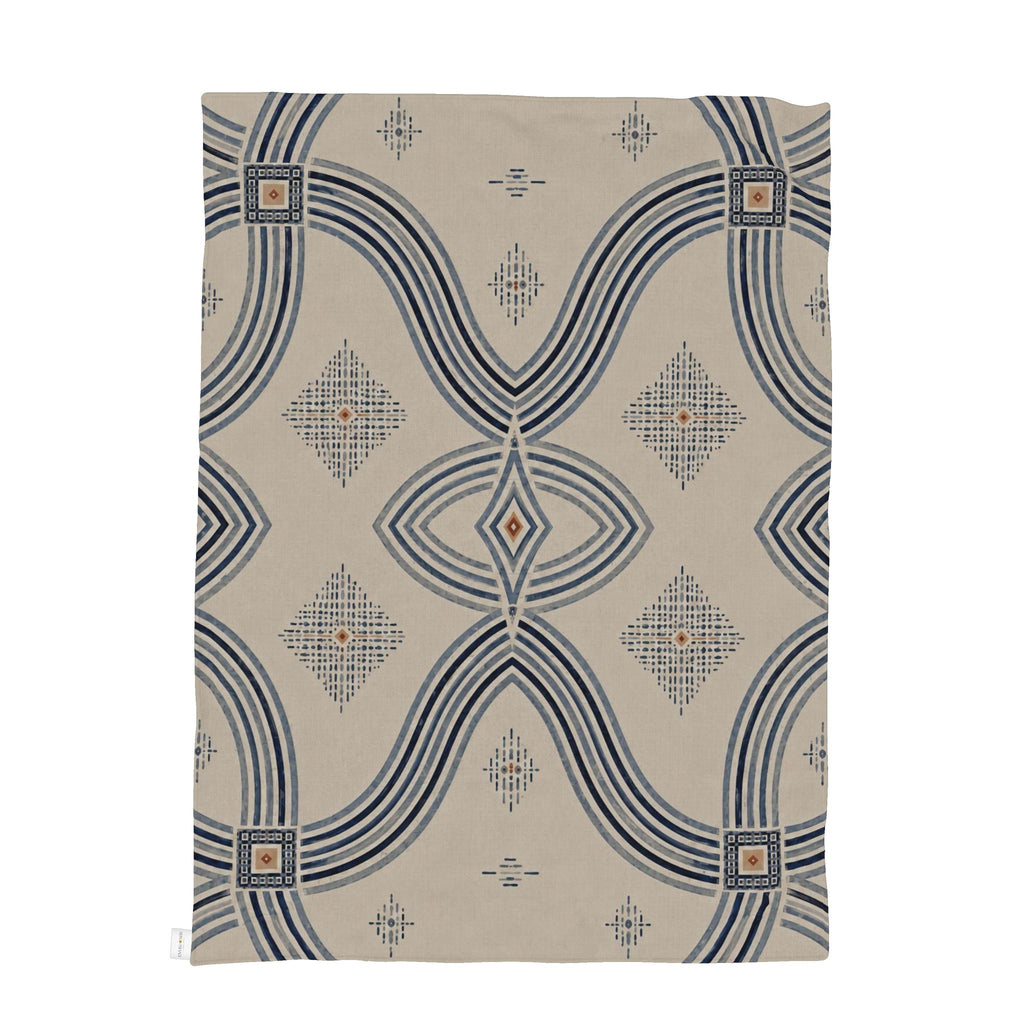 Zebra Rhythm – Indigo Weave – Cotton Throw