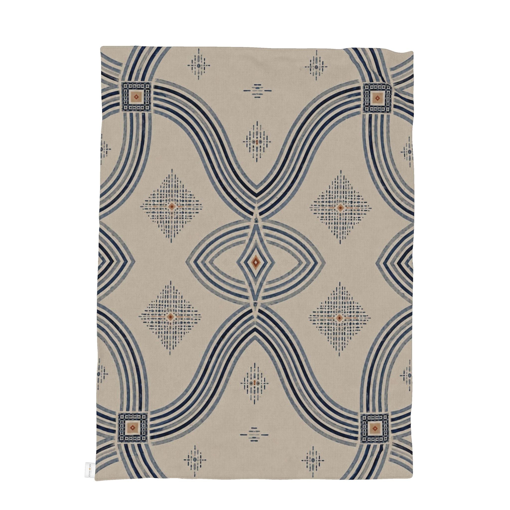 Zebra Rhythm – Indigo Weave – Cotton Throw