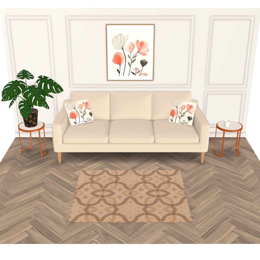 Zebra Rhythm – Terracotta Junction – Marbled Velvet Rug