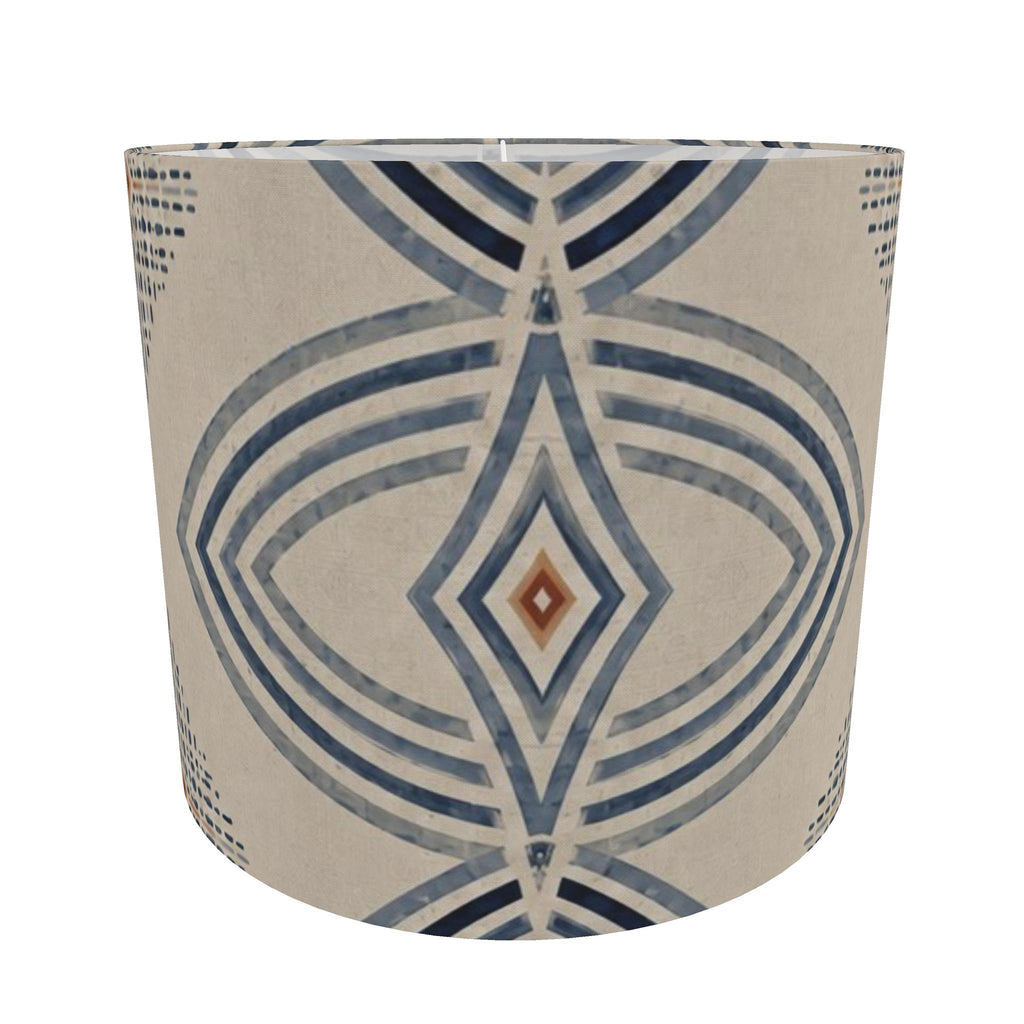 Zebra Rhythm Indigo Weave — Drum Lamp Shade