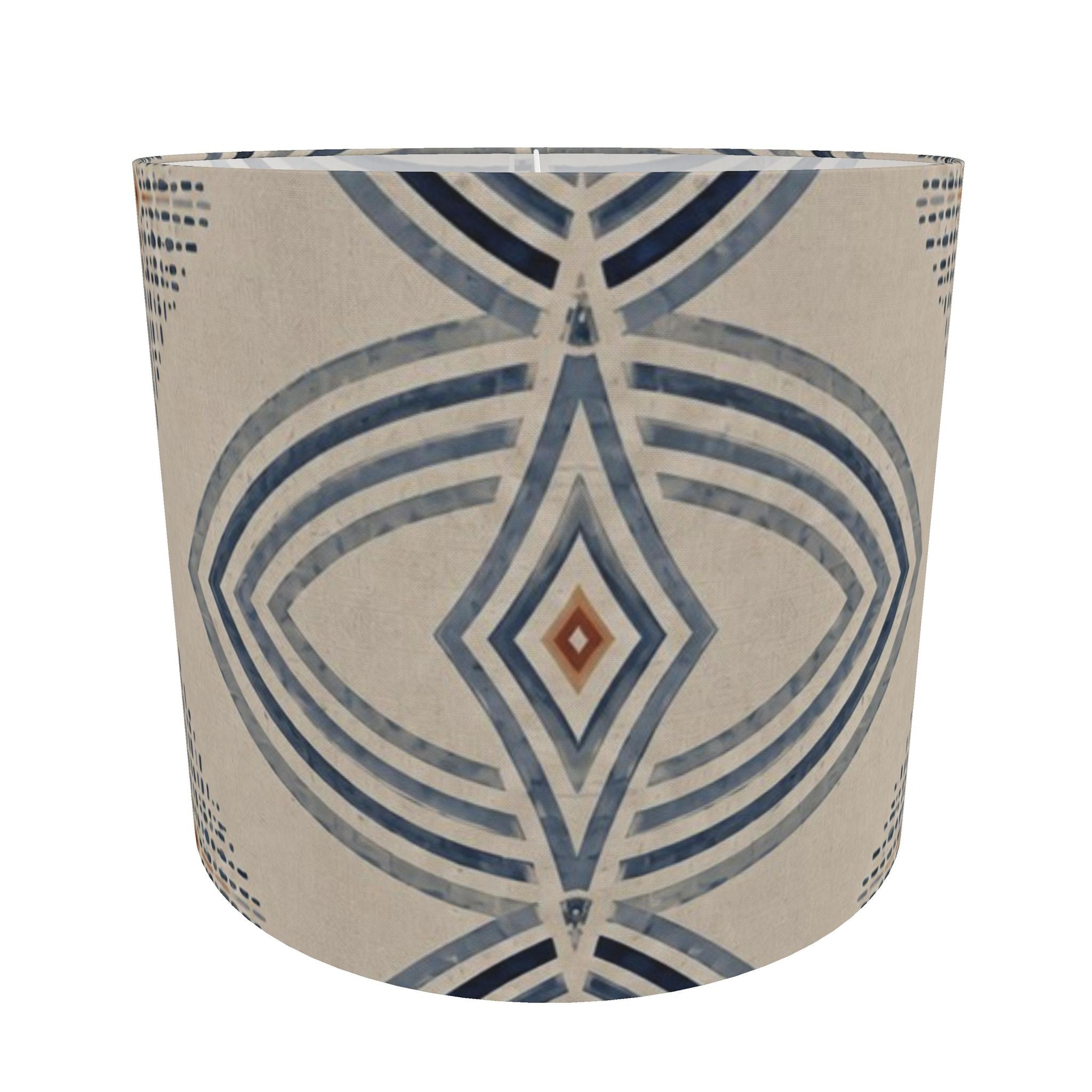Zebra Rhythm Indigo Weave — Drum Lamp Shade