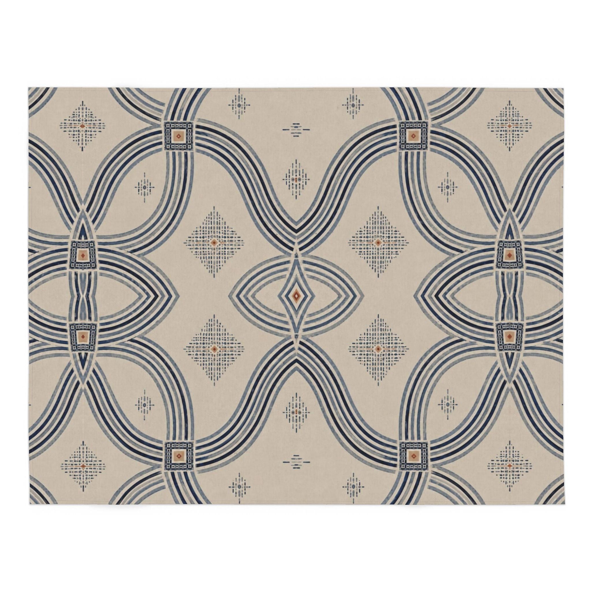 Zebra Rhythm – Indigo Weave – Tablecloth